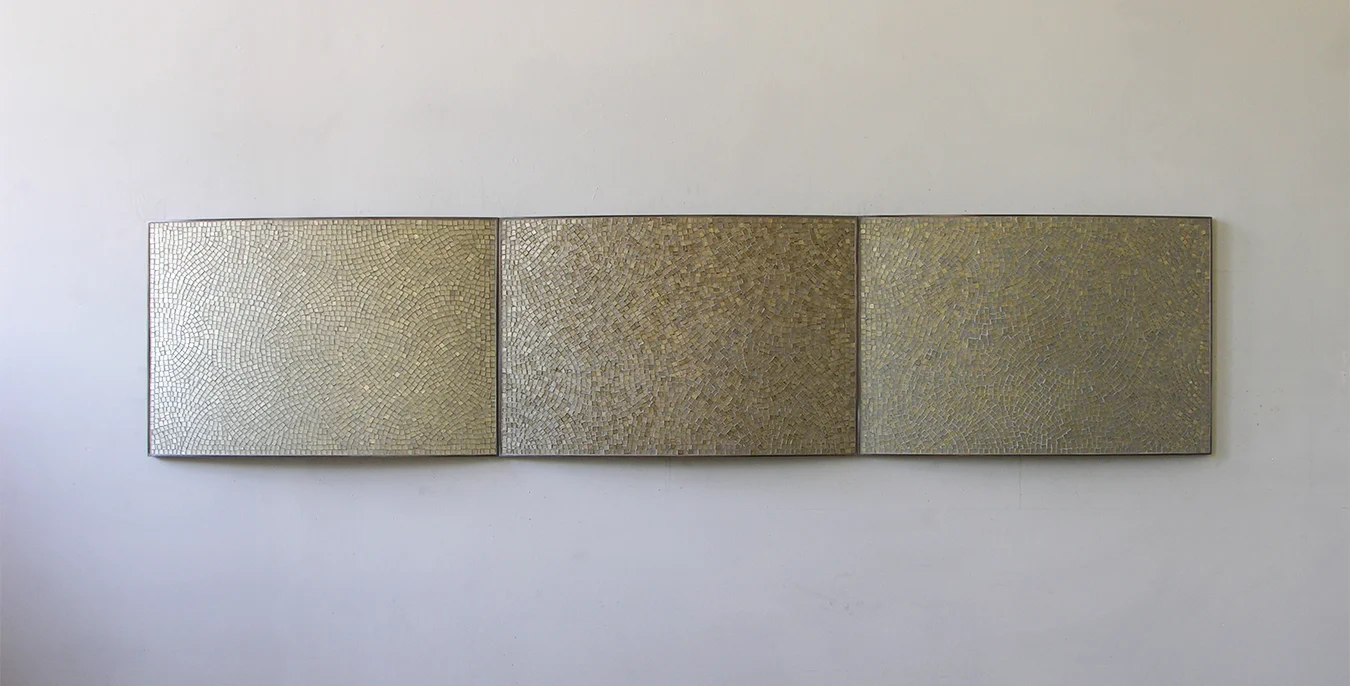 Morning | Glass, concrete, steel. 20"h x 90"w x 2.5" Photo by Lisa Jacoby