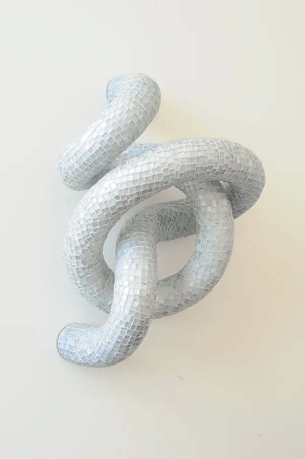 Knot (white) | Glass, composite, concrete, steel. 22"h x 16"w x 10.5"d Photo by Lisa Jacoby