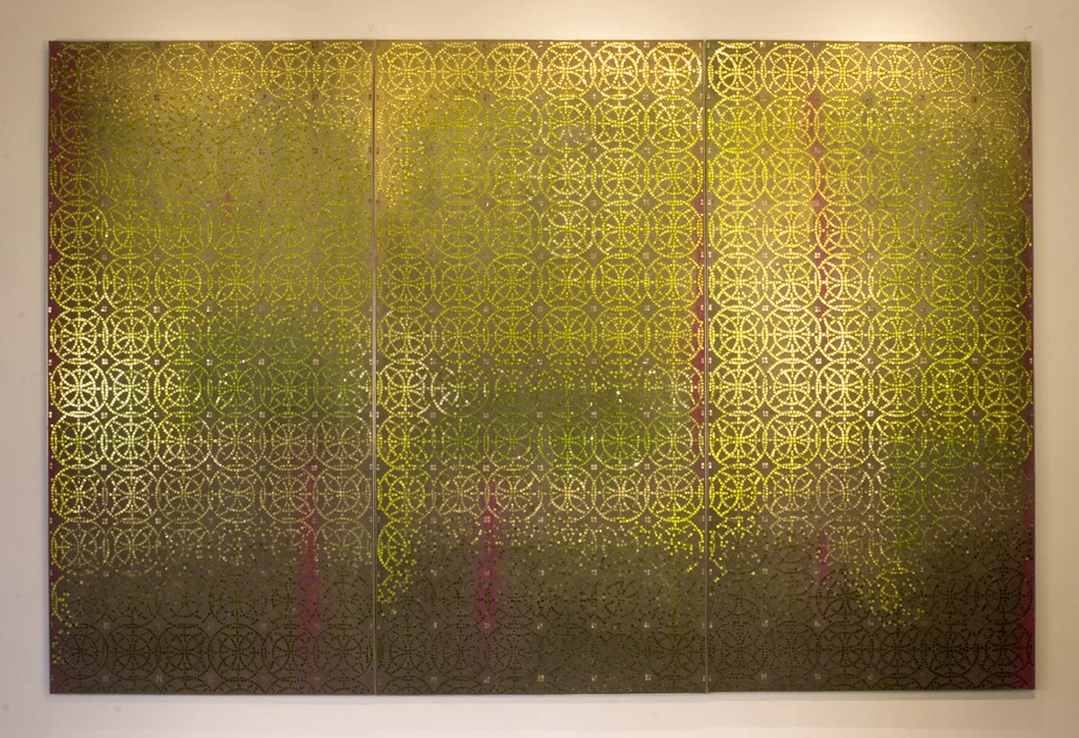 Three Panels | Glass, concrete, steel. 96"h x 144"w x 1.5"d
