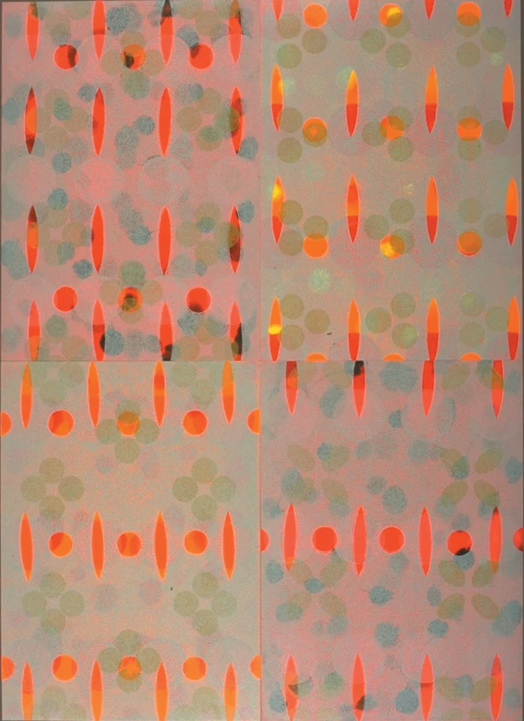 Red Orange | Ink on paper (unmounted). 57"h x 40"w