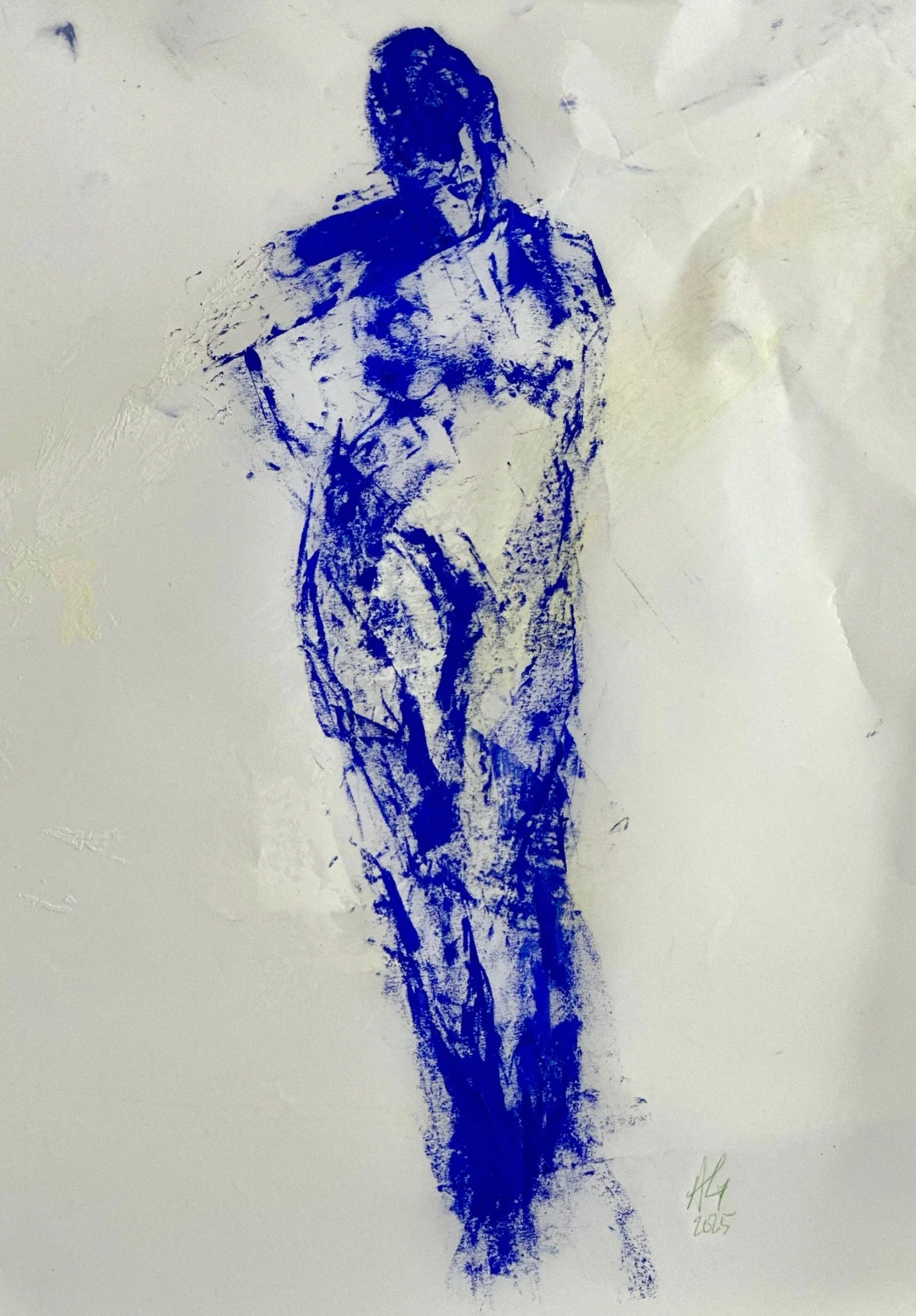 Angela Grossmann, Blue, 2025, Oil on vellum, 18 x 12 in.