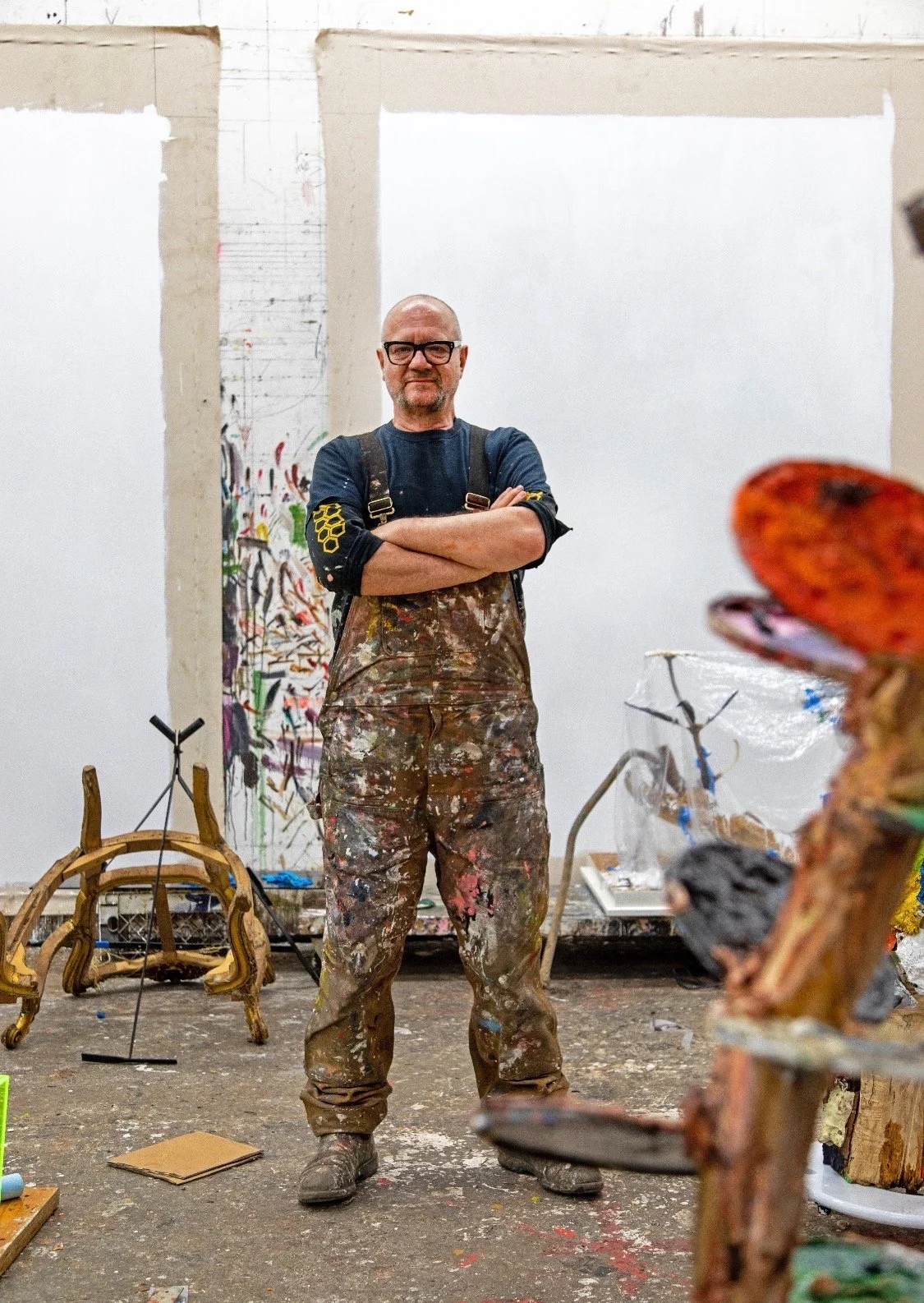Attila Richard Lukacs in his studio.
