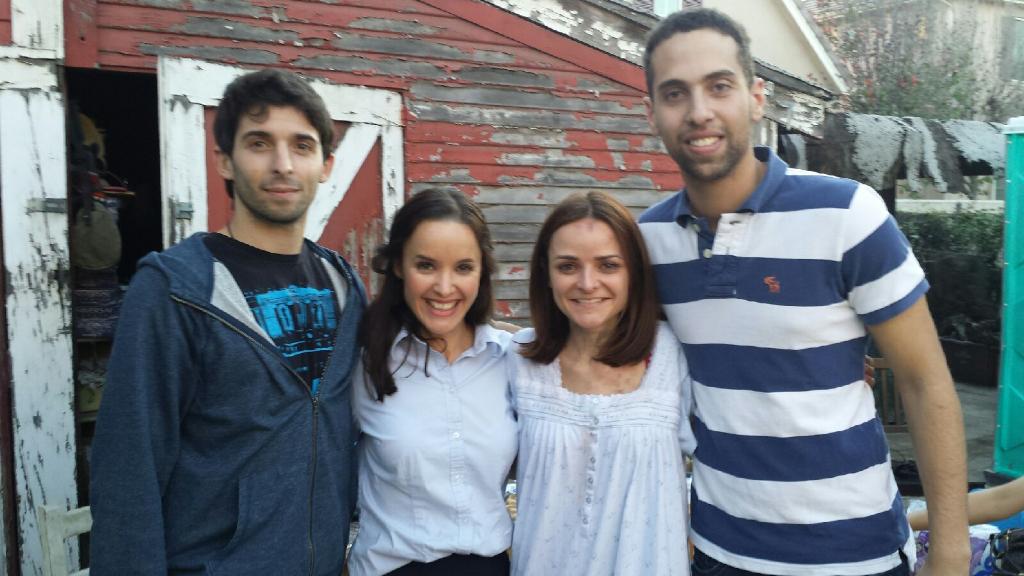 Christina with Marwan Mokbel (far right), Linsday Stock (right) and stunt extraordinaire Frederico