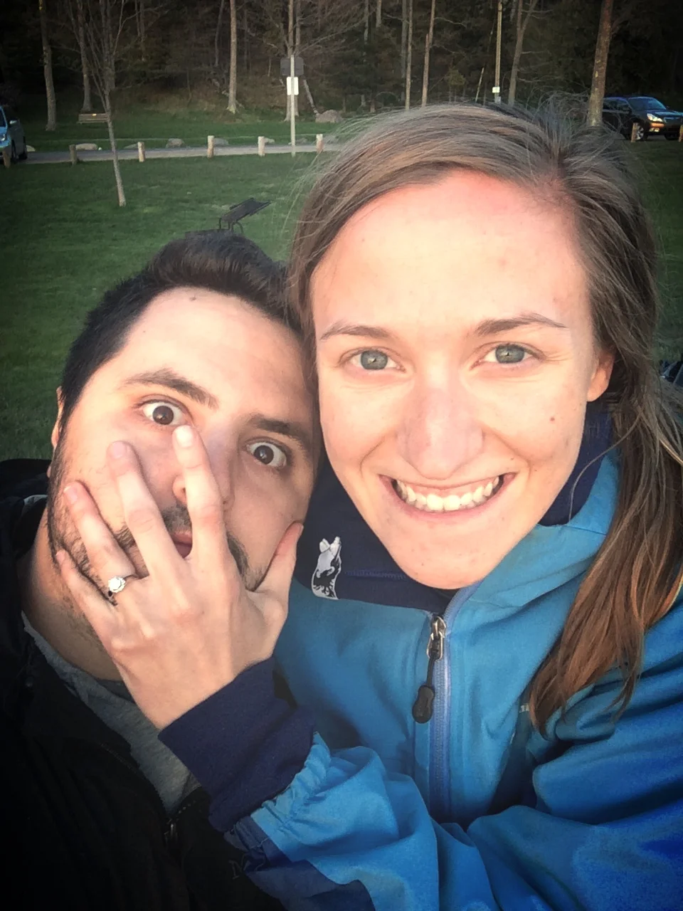 Goofing off after he popped the question - 5.30.14