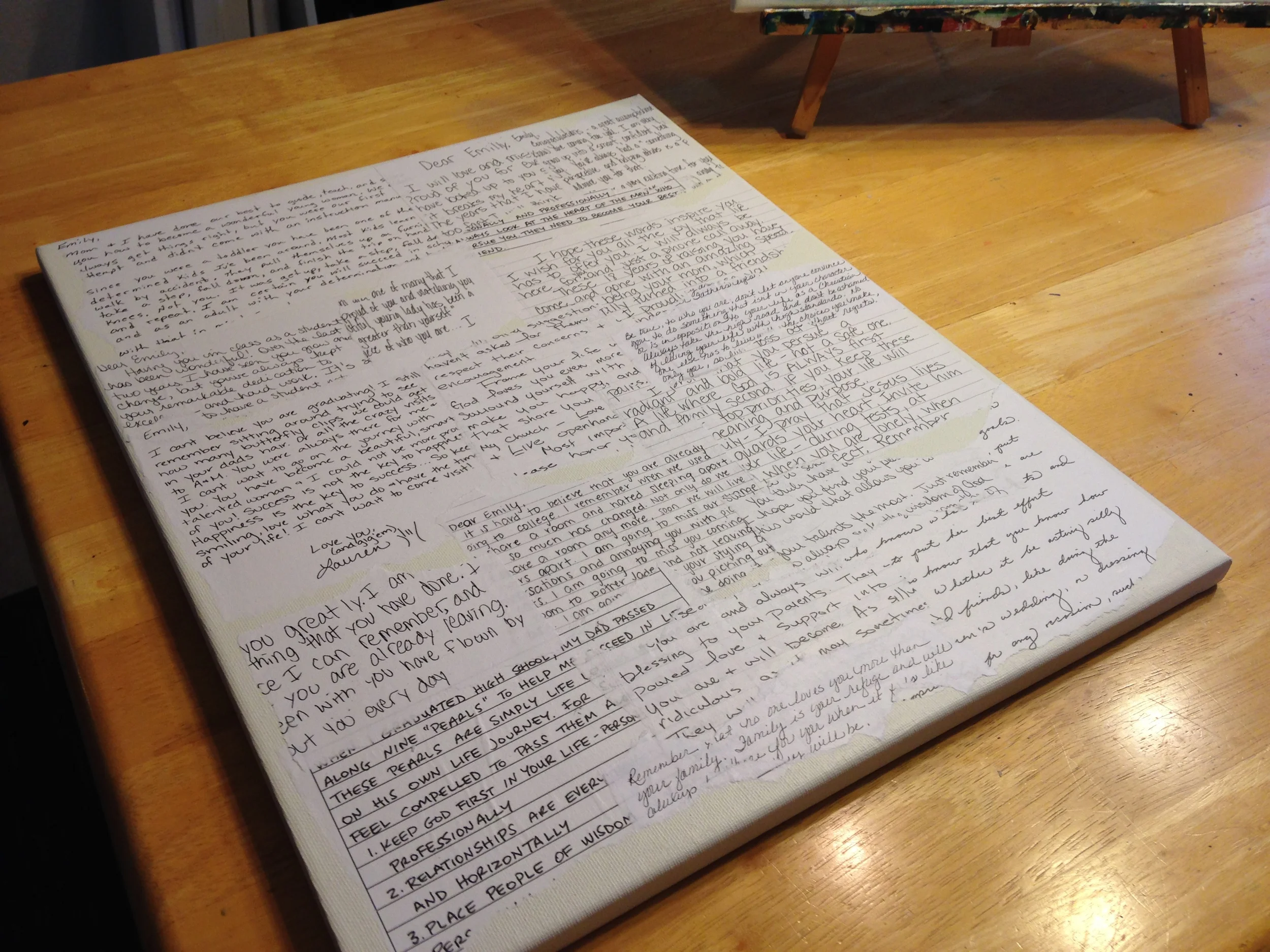 Collage of written notes.