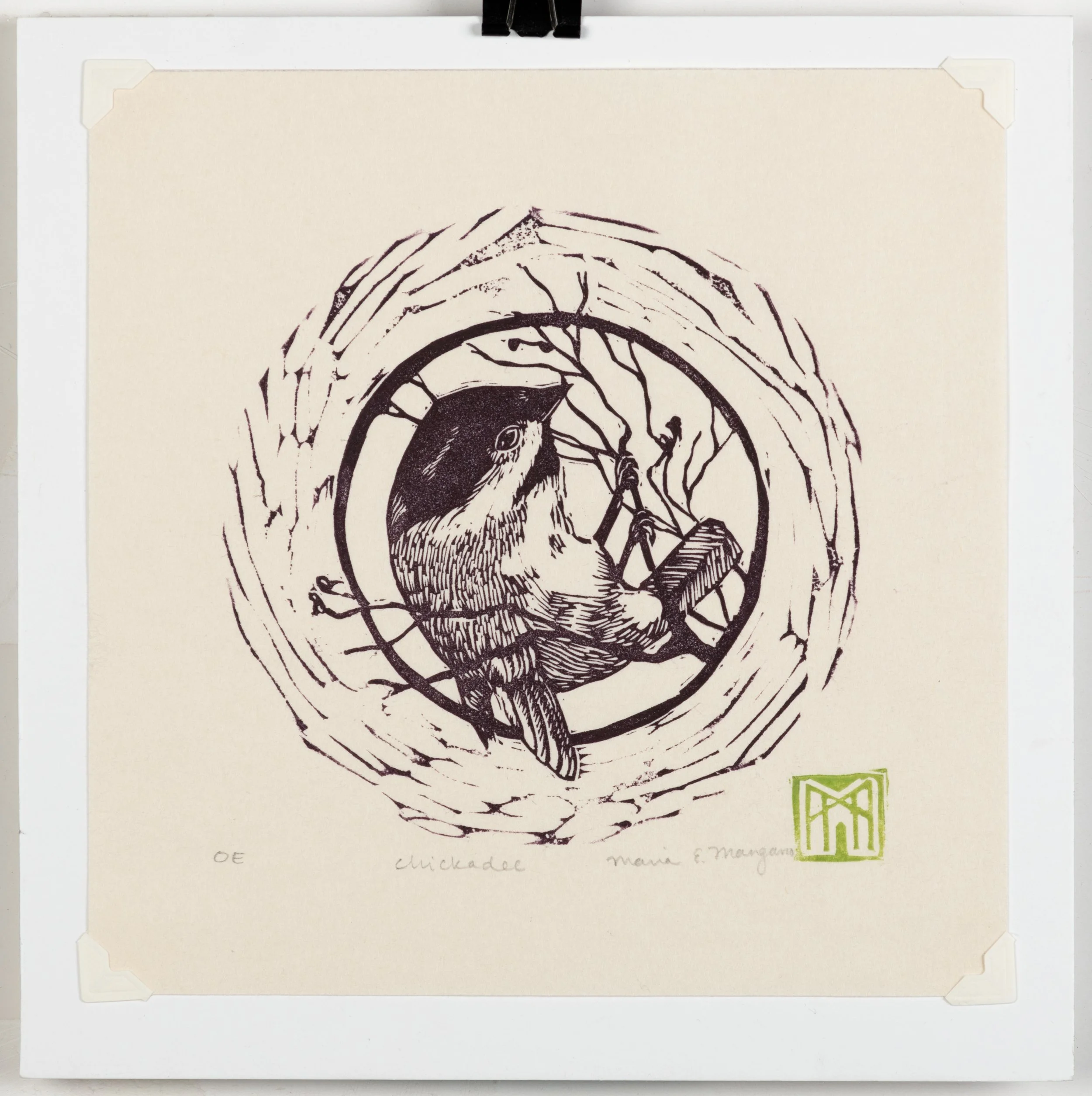  Chickadee  relief print  2019 