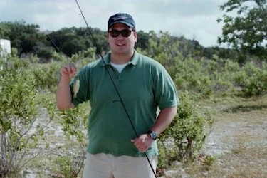 This is James with a trophy back in 2002. The fish is probably much bigger now.