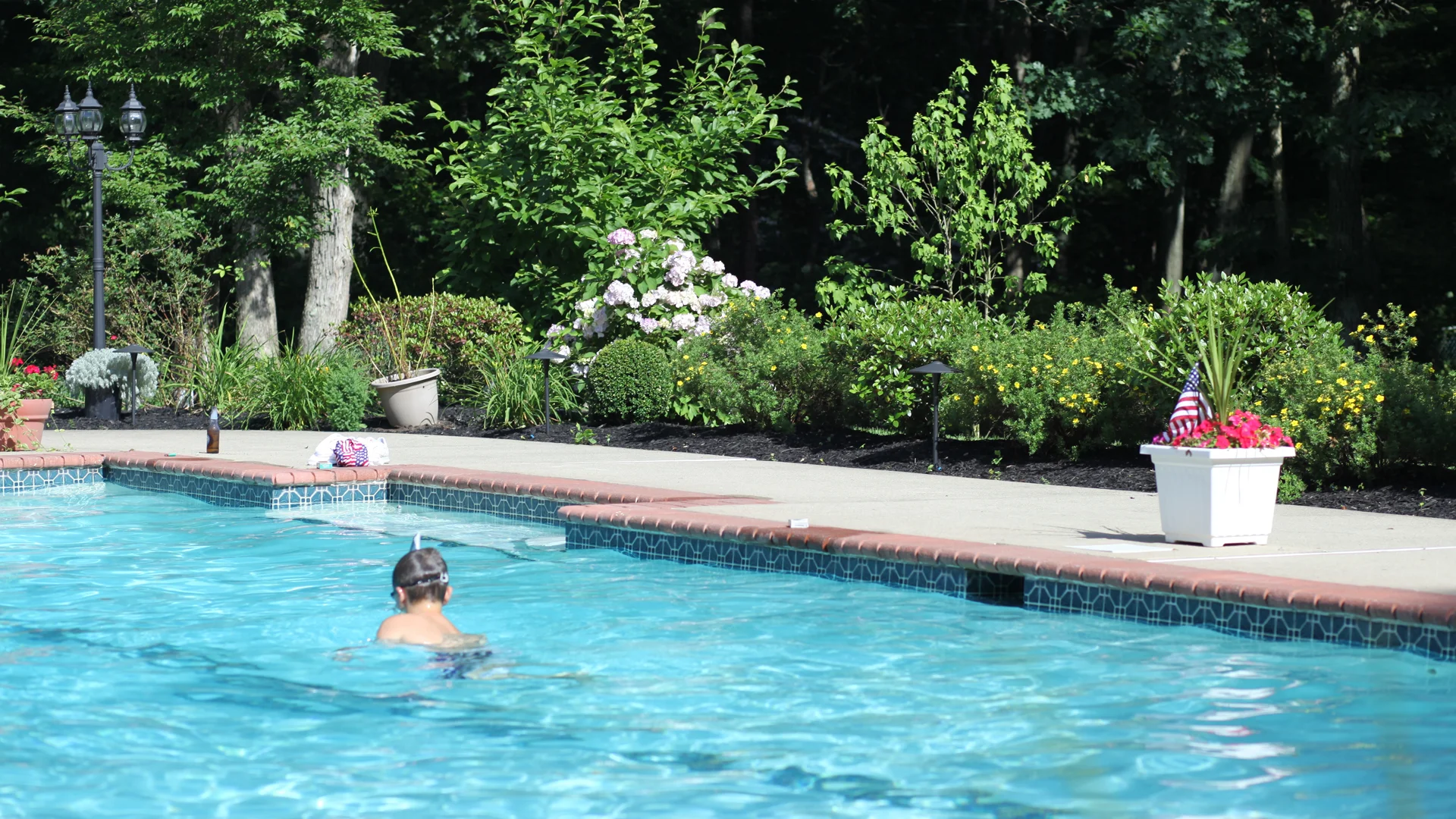 Nicholas taking a dip