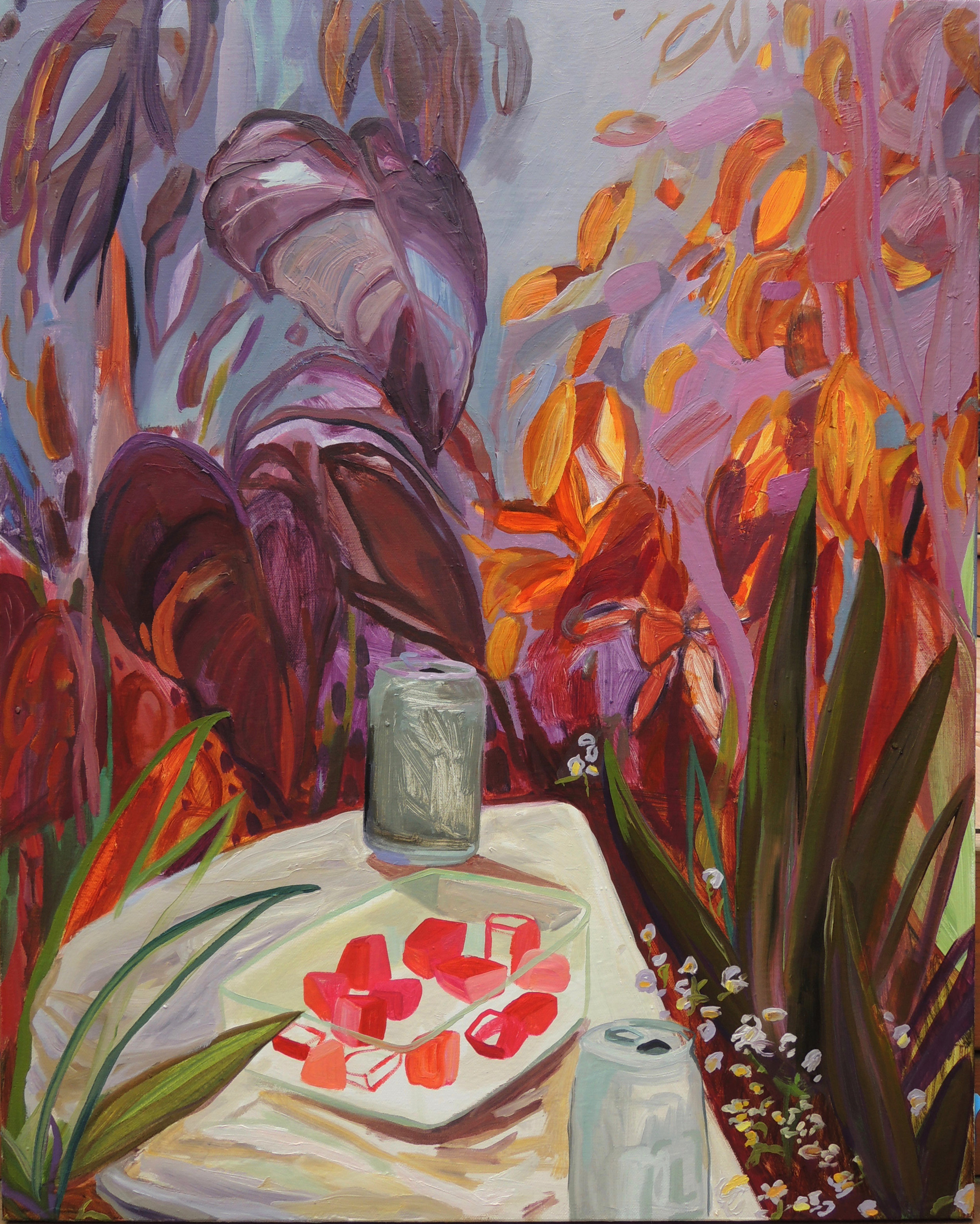 Twilight Picnic with Irises