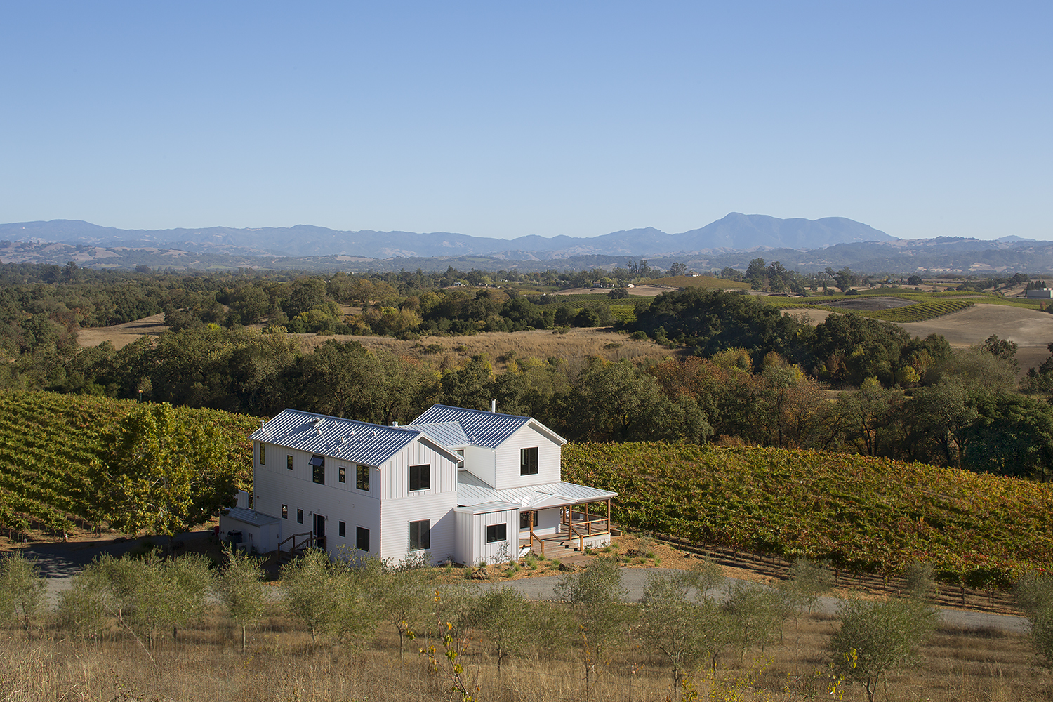 Vineyard Farmhouse Aerial - Napa Sonoma County