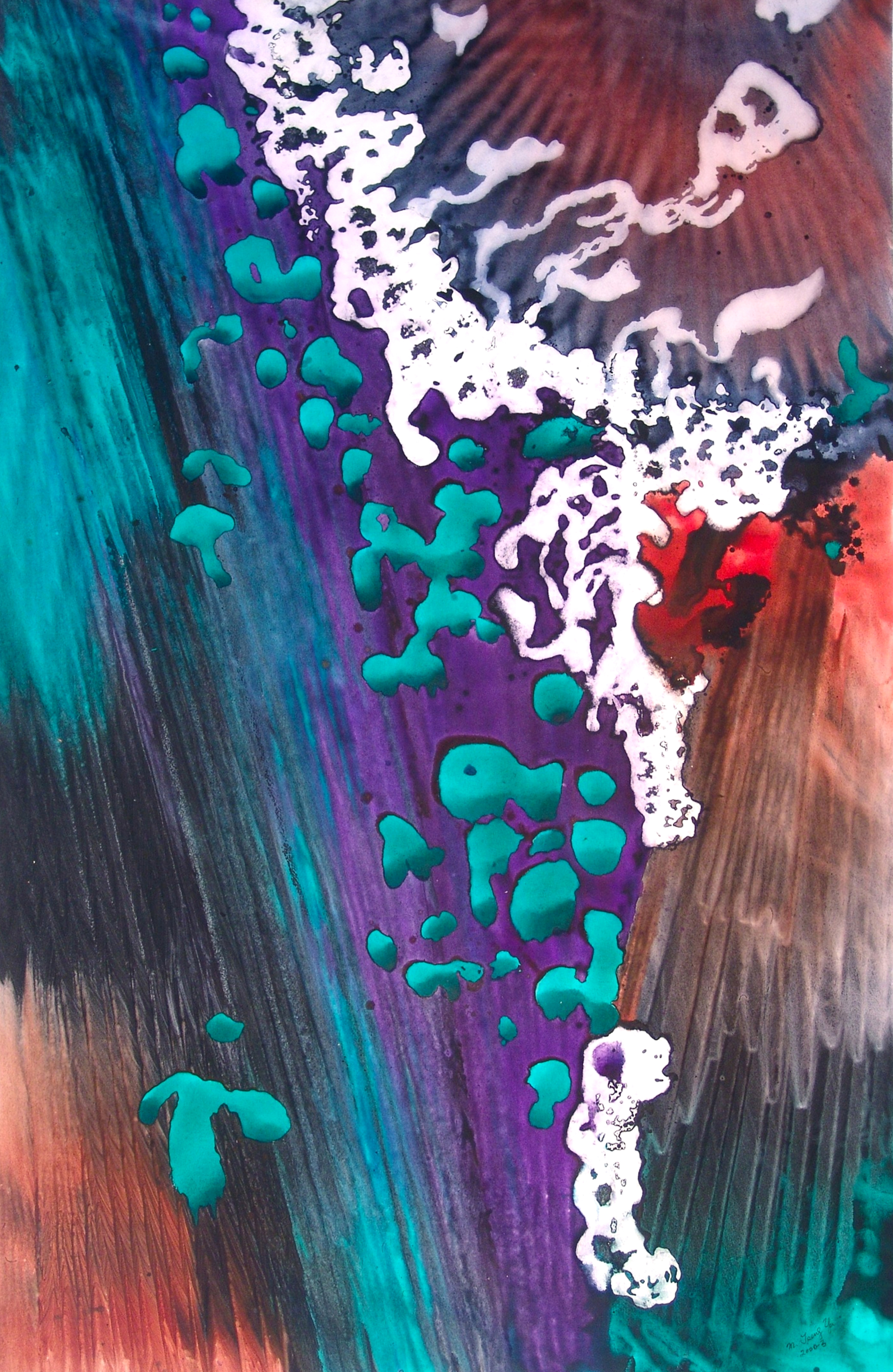 "Emerald Forest" 2000 Acrylic on canvas 12x8 feet