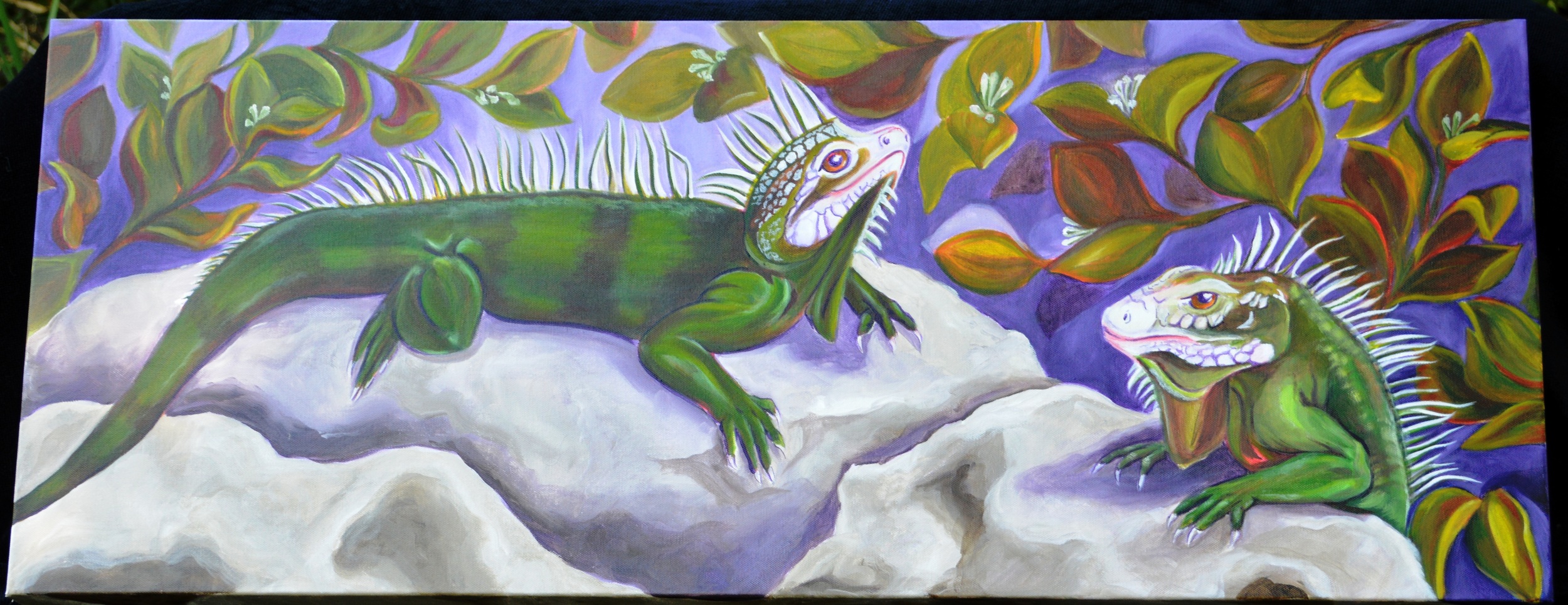 Laird_Lynn_ Just_Hanging_Out_Basking_Acrylic_on_Canvas_16x40_inches.jpg