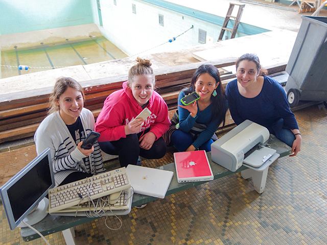  Ashley Purland, Iris MacLean, Stephanie Lusk, and RAF artist Rachel Sayad-Sangsura