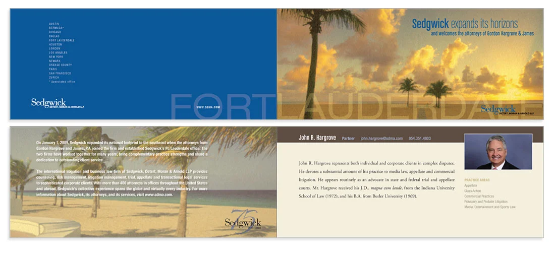 SEDGWICK LLP ANNOUNCEMENT