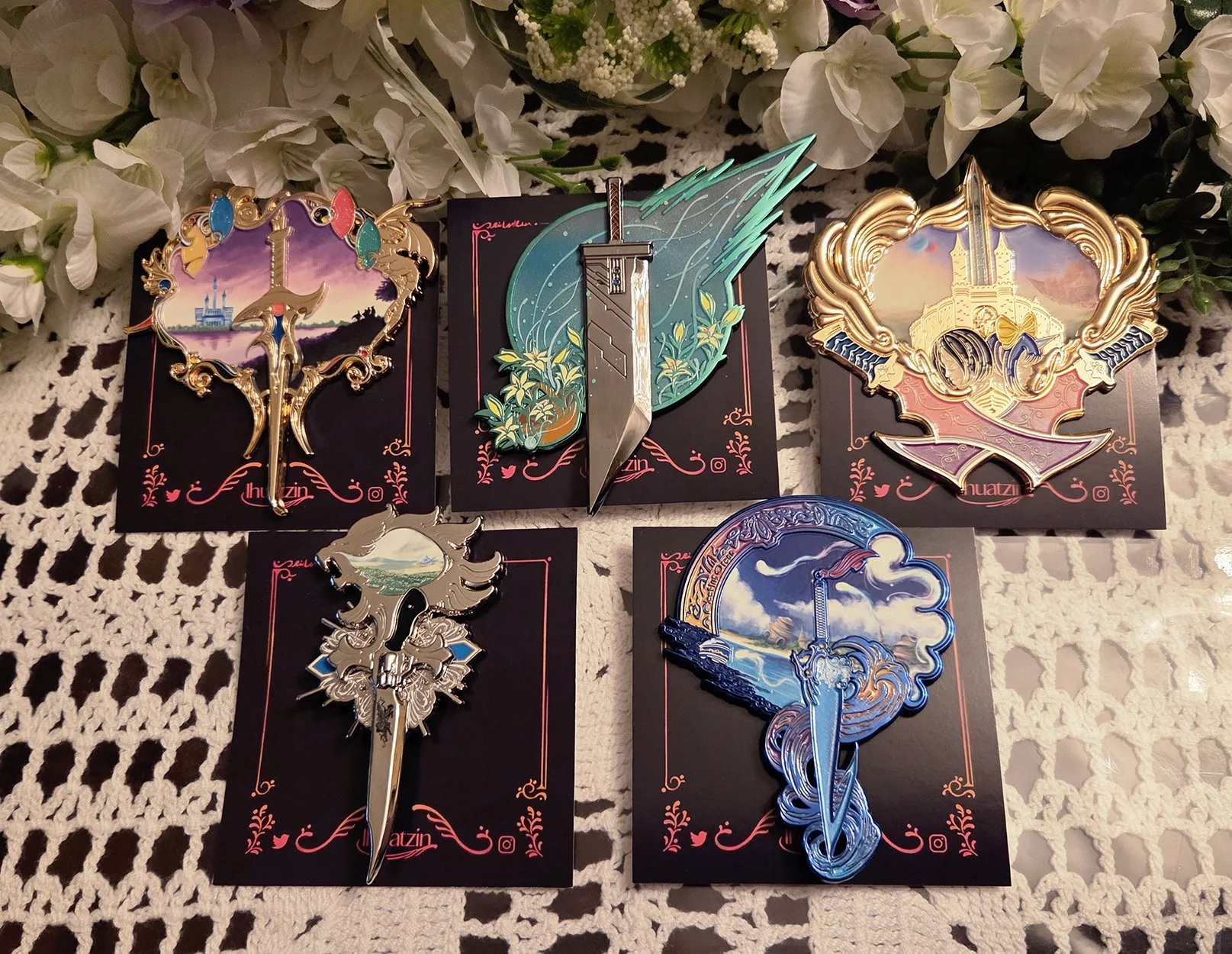 Final Fantasy Love Letter Weapon Enamel Pins