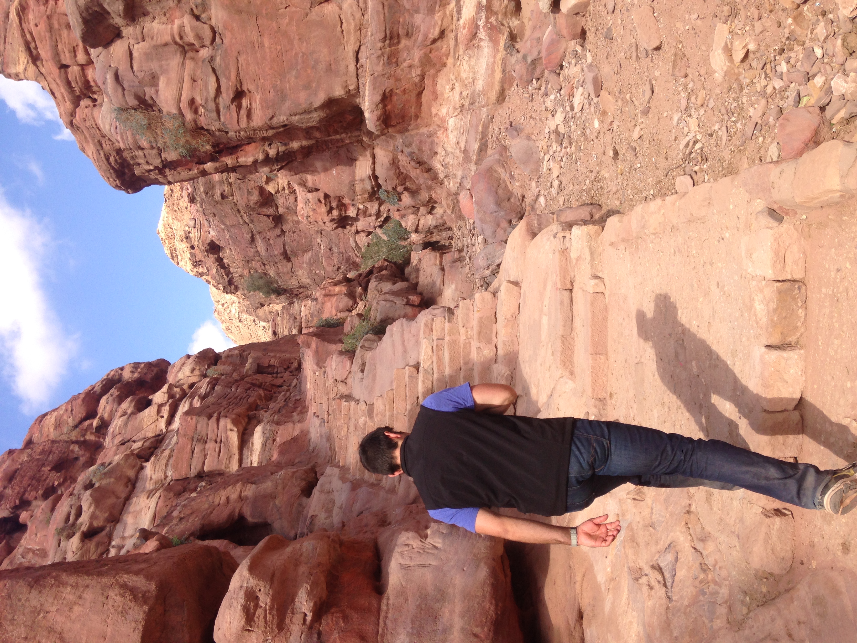  Hiking up the 800 steps to the monastery 