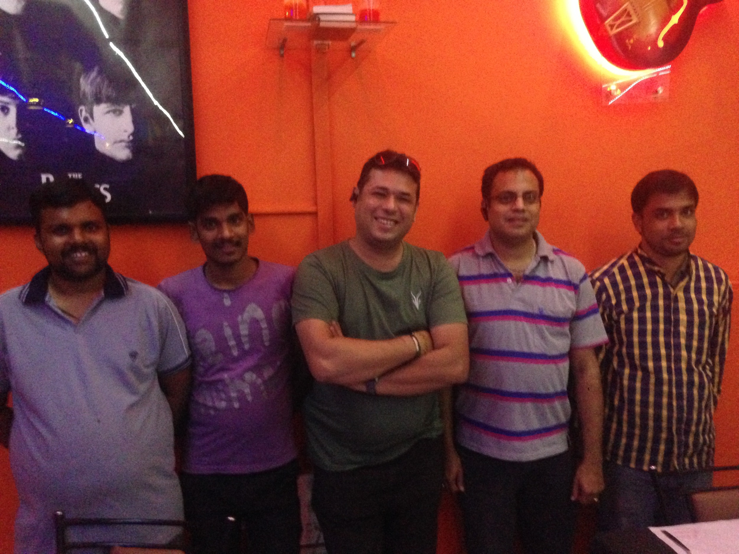  The restaurant crew: Antony, Suresh, Dom, Eric, and Sanjit. 