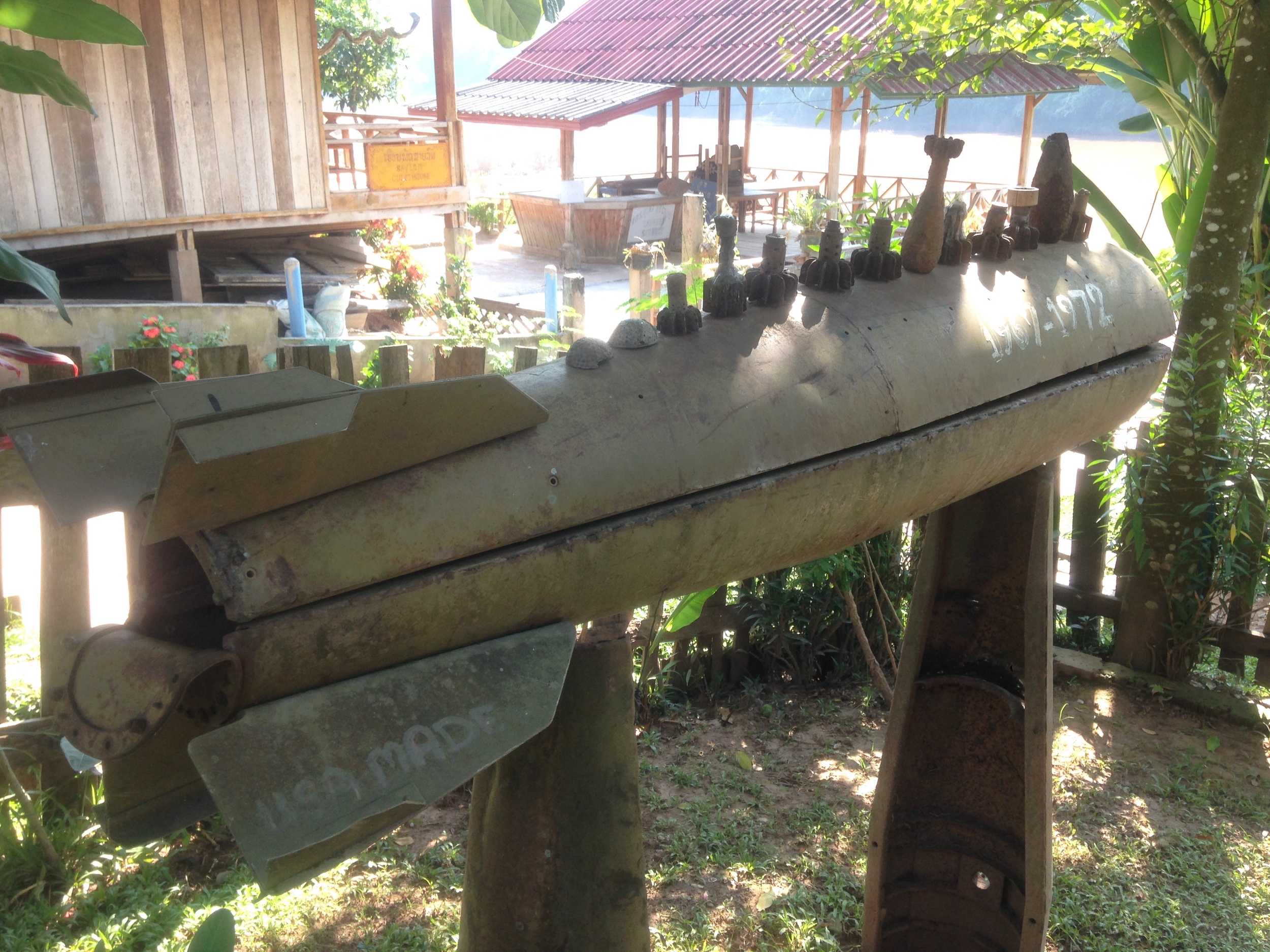  Remnants of unexploded bombs from the U.S. from the Vietnam War. Sadly, they are all over Laos. 