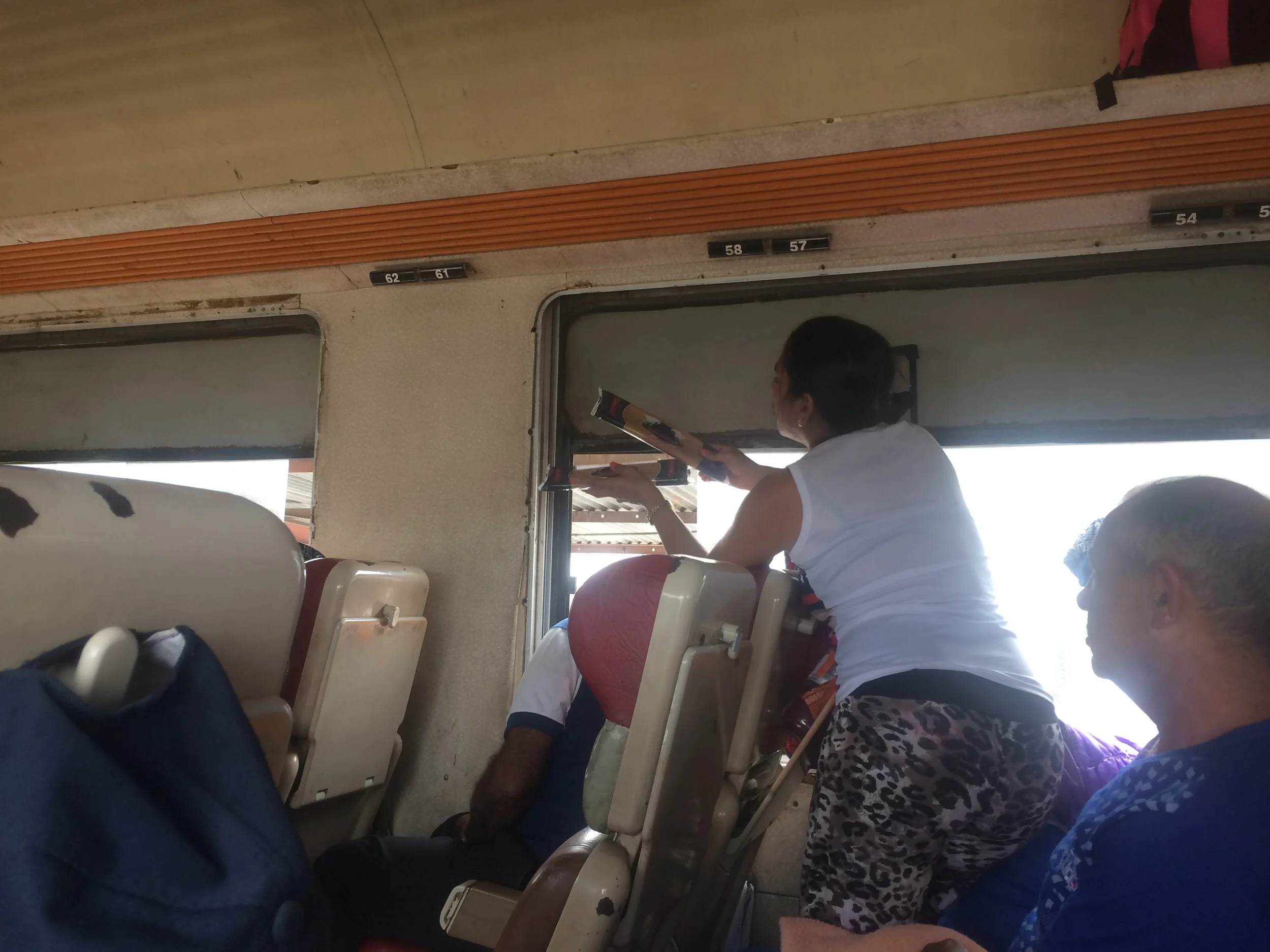 Buying spaghetti through the train window - awesome!