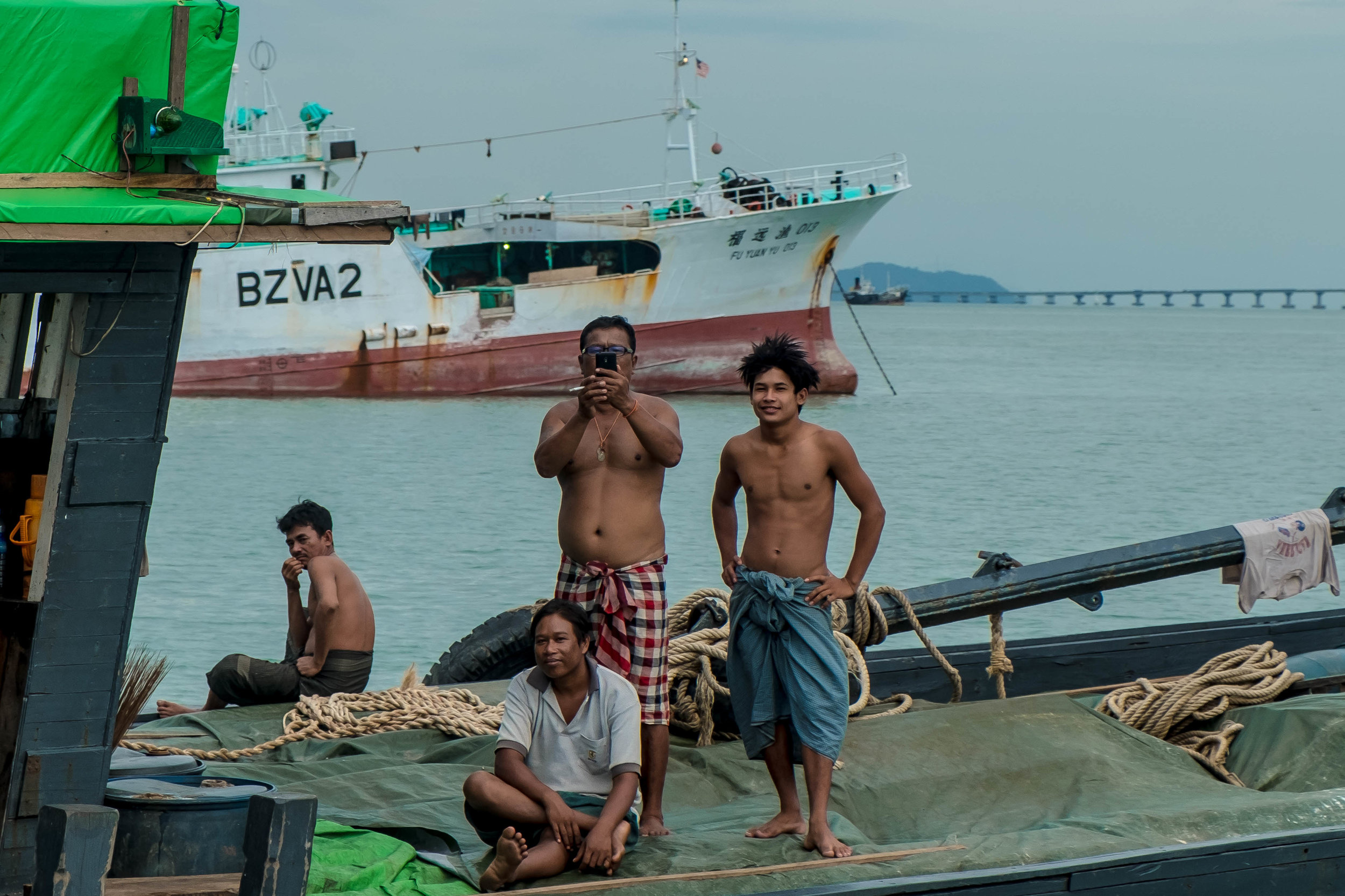 Locals taking photos of me off the coast of Penang