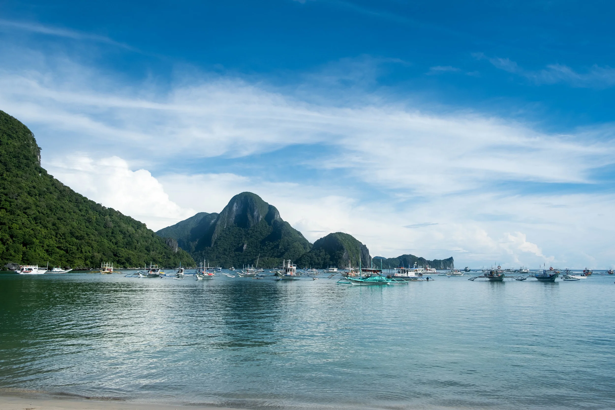 View from the beach in El Nido