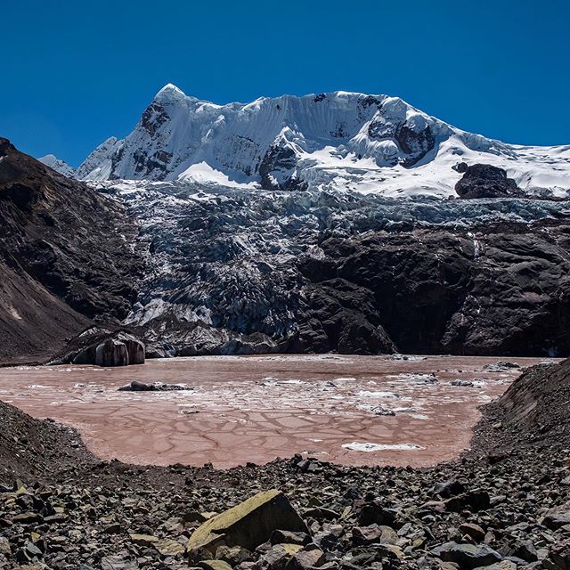 Ever seen a pink lake before? Me neither. One of the many beautiful sights along the Ausungate Trek in Peru. Amazing! Many of the mountains in this region are rich in iron giving them a red color and from talking with the locals it&rsquo;s the same i