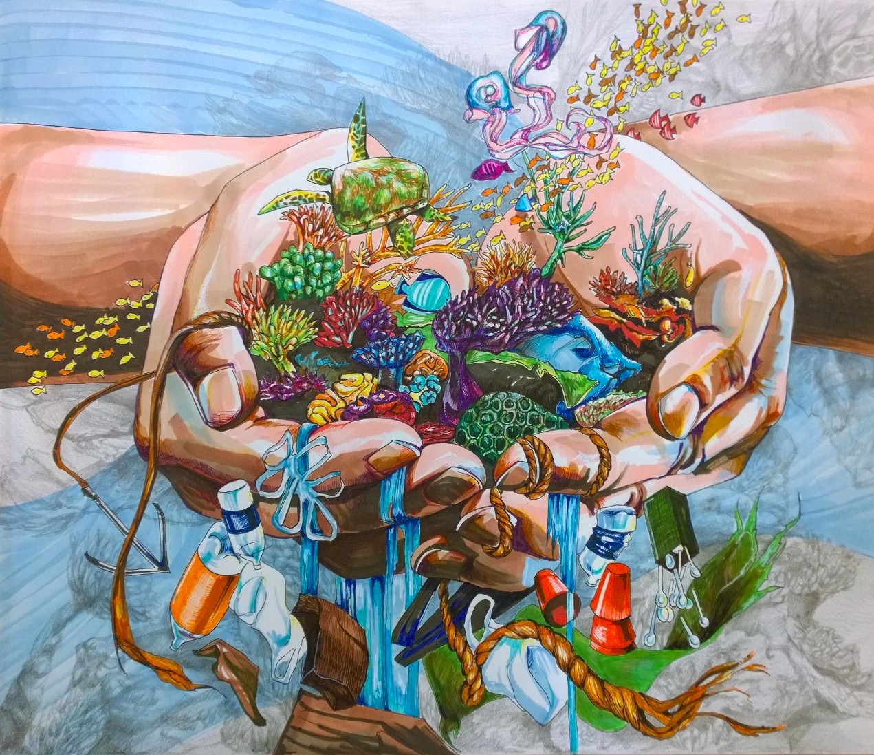 Treasure Reef Living Oceans Foundations Art Contest First Place $500 2015