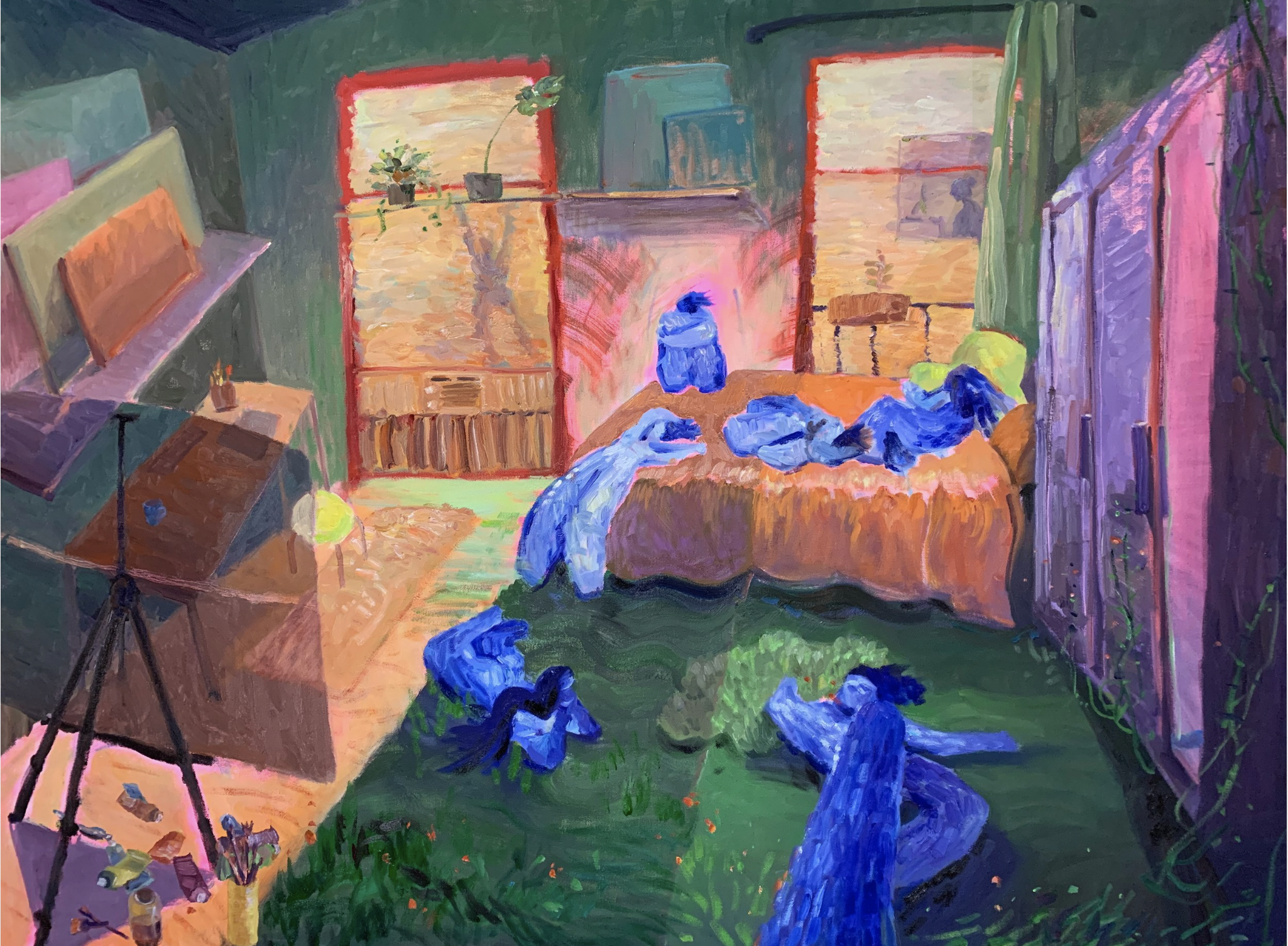 Blue Figures, 36x48 in.