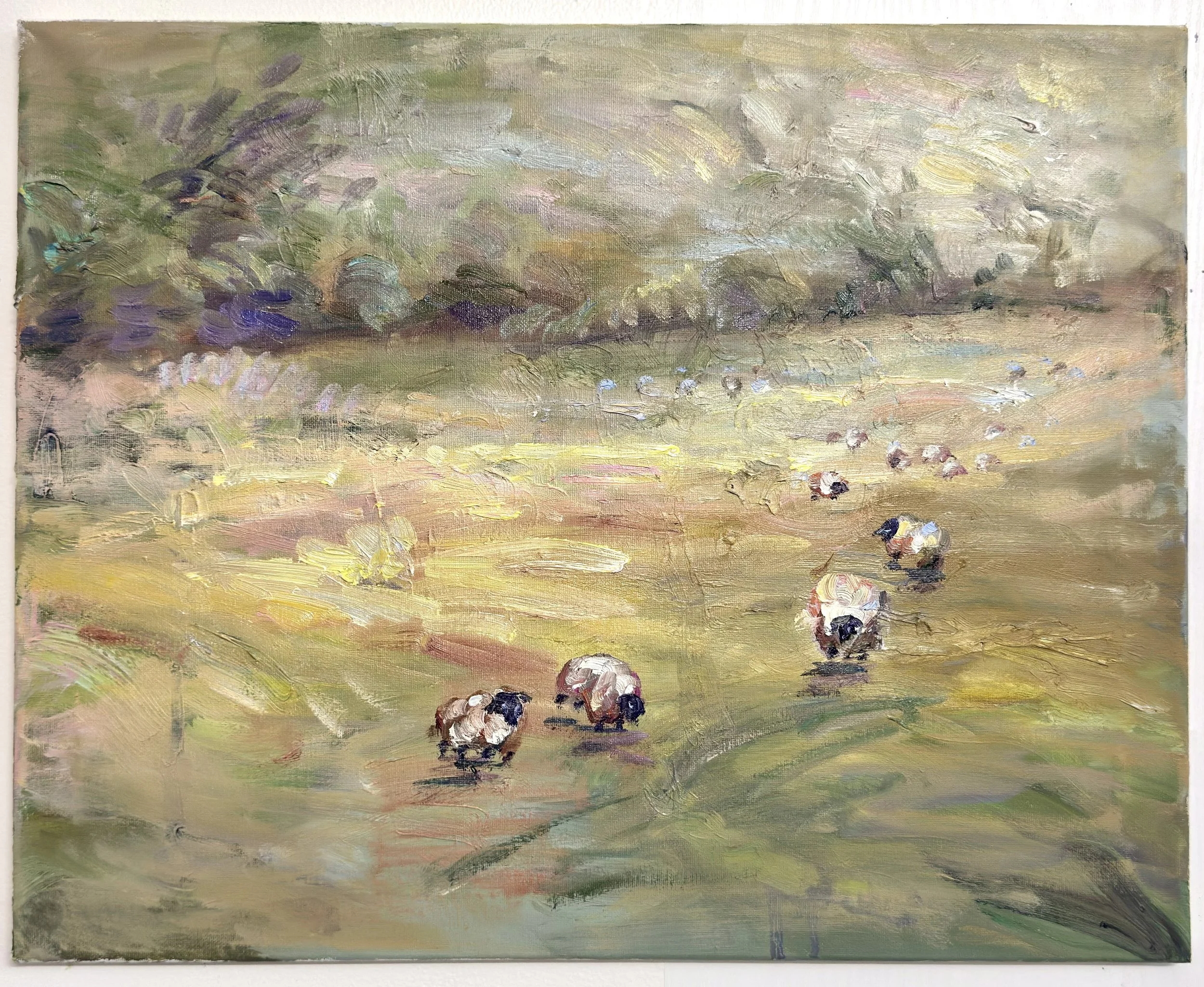SOLD. Just Grazing, oil on canvas, 16x20 in., $400