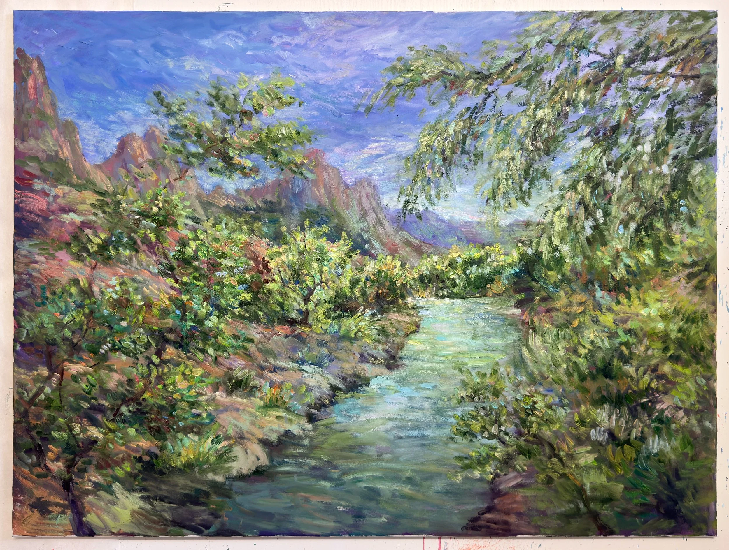 Zion in Spring, 36x48 in., oil on canvas, $1,000