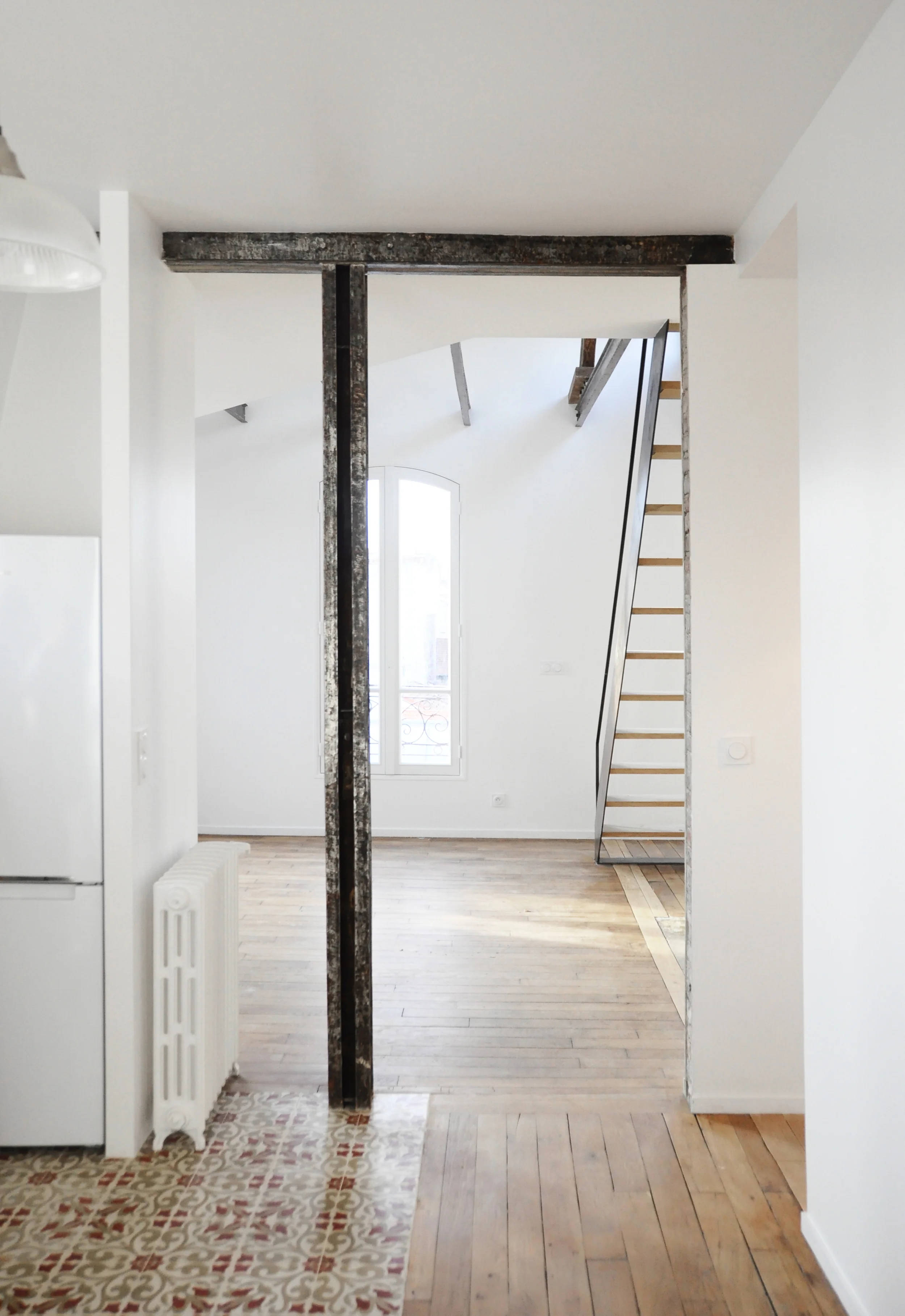 Architecte Malakoff Combles Terrasse Poutres 06.JPG