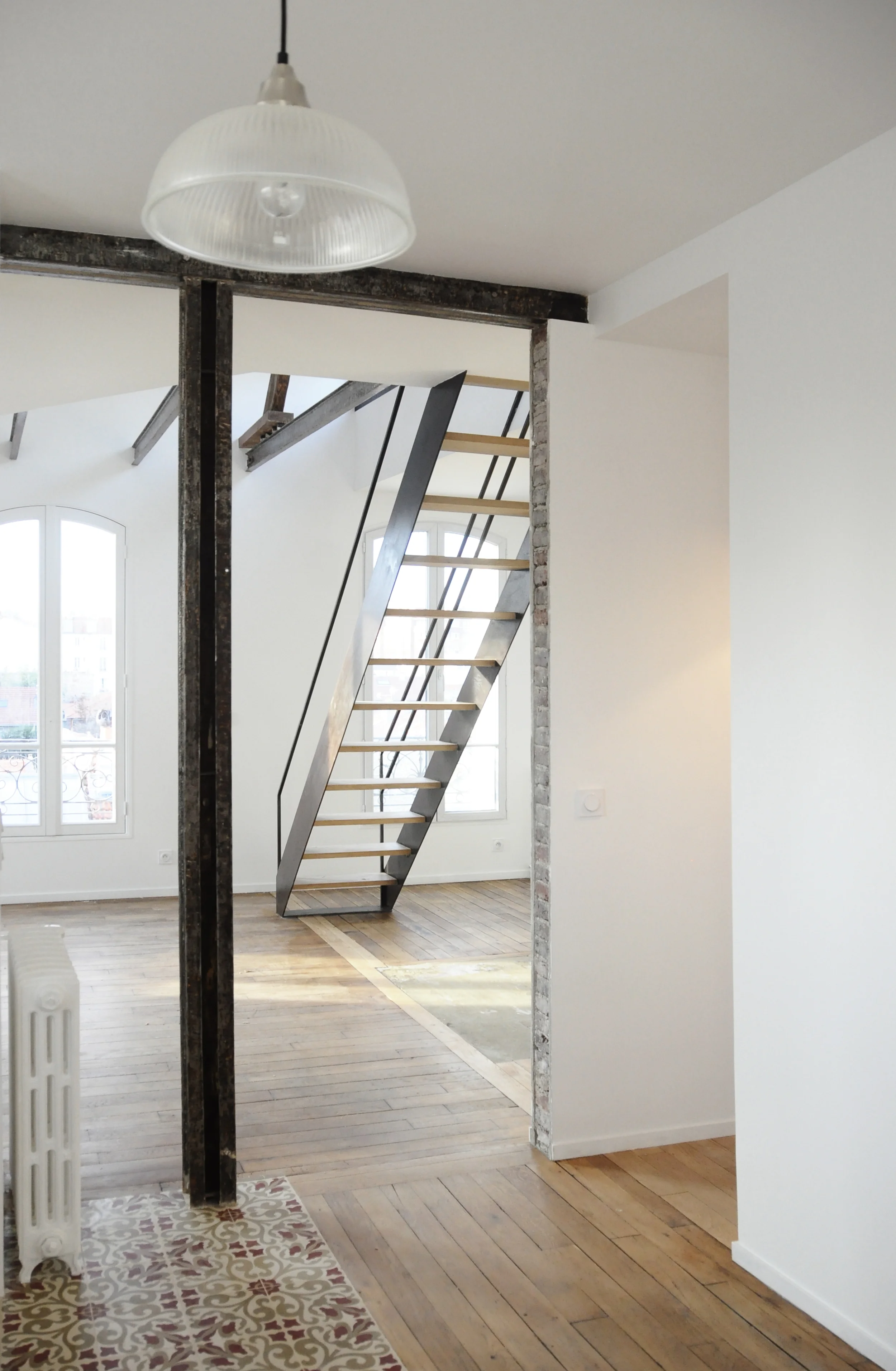 Architecte Malakoff Combles Terrasse Poutres 05.JPG