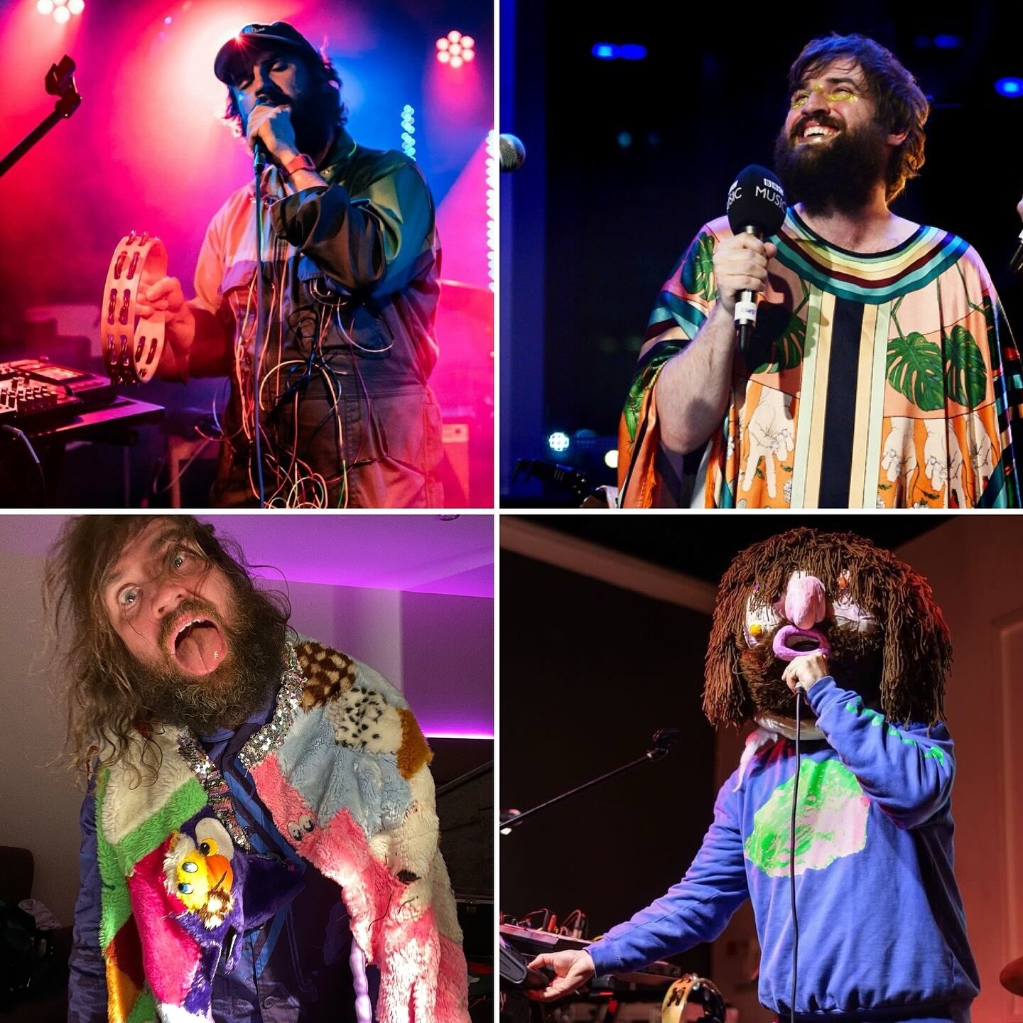Trying to work out what look I should go for, on next week&rsquo;s tour. Clockwise from top: A) Unemployed TV repair man in a boiler suit with bomb-disposal unit LED lighting cable cumberbund; B) Glitter slapped hobo in a psychedelic moo-moo; C)Track