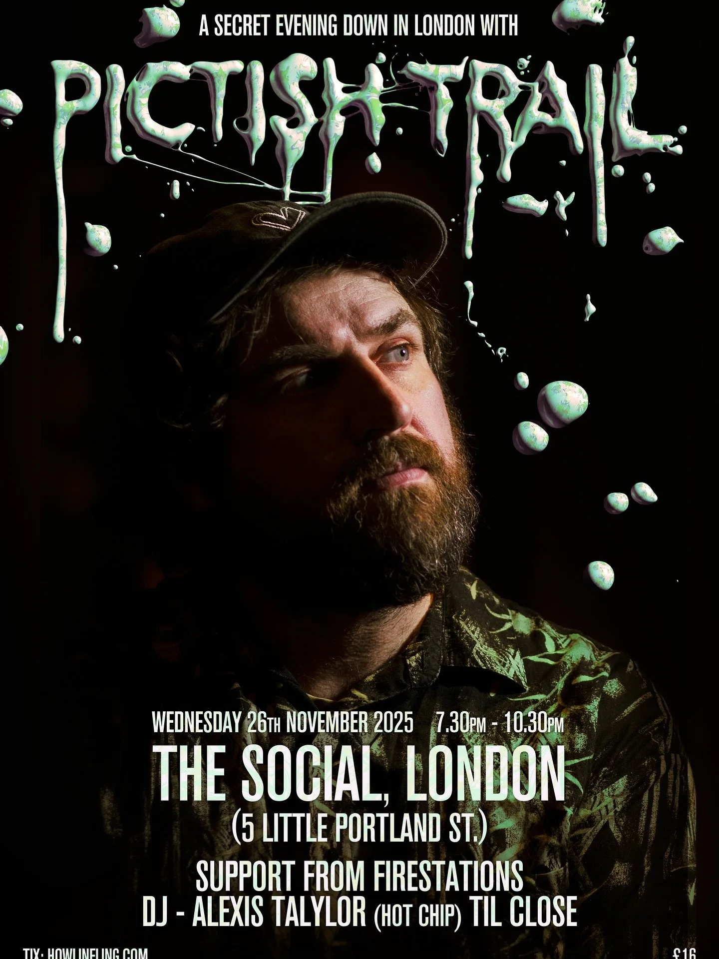 🫠✨💚 LONDON 💚✨🫠

Very pleased to announce my Lost Map label mates @firestationsband will be supporting at my upcoming show in London, and my dear pal @alexishotchip will be DJing throughout the night, til close.

It&rsquo;s the last show on my tou