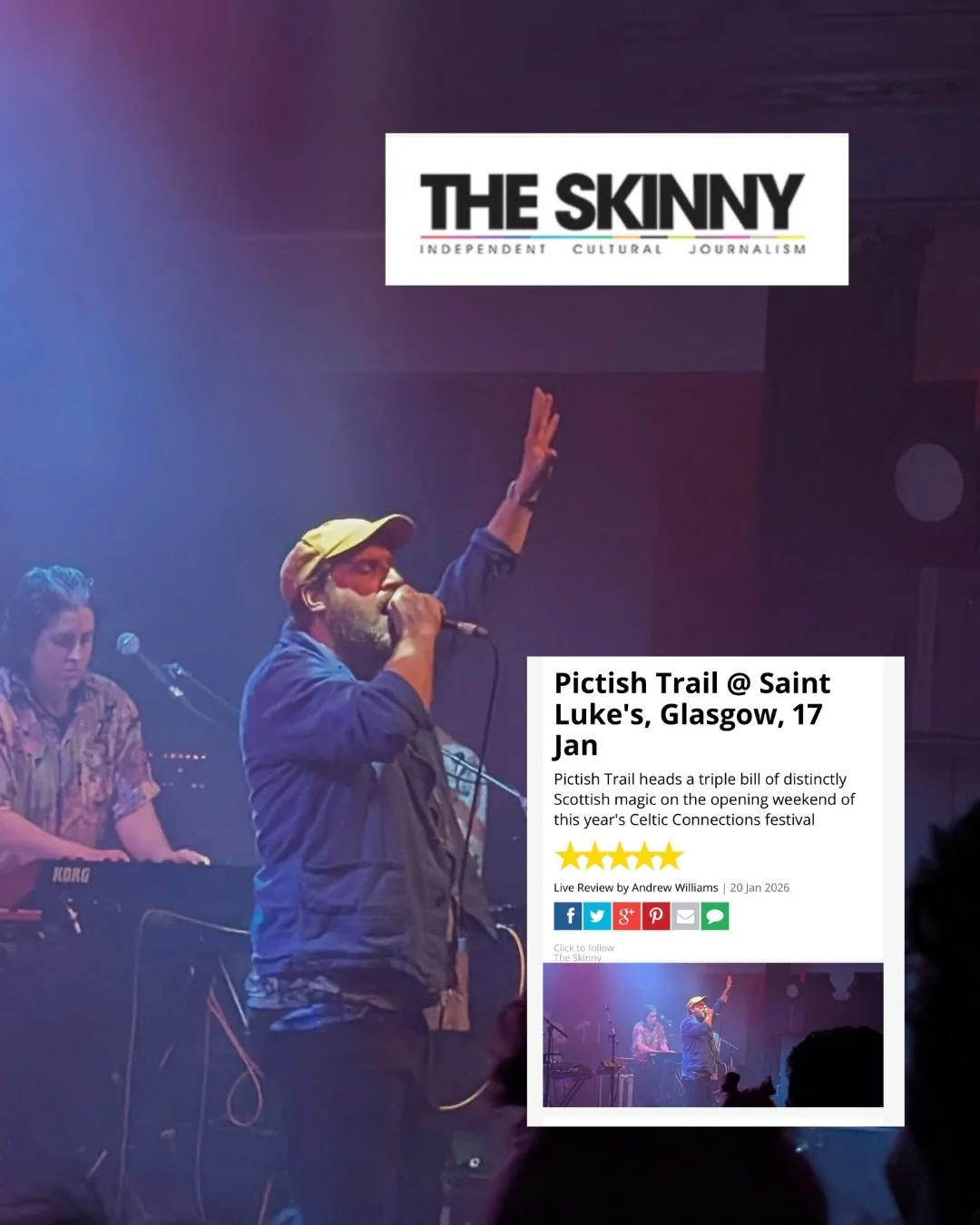 🫠🥰 &ldquo;If we see a better show than this in 2026, we will be truly blessed.&rdquo; 🥰🫠

⭐️⭐️⭐️⭐️⭐️ - woah!

Big love to @theskinnymag for this review of our @celtic_connections show. 😍

I&rsquo;ll be back on the road, with the full band in Apr