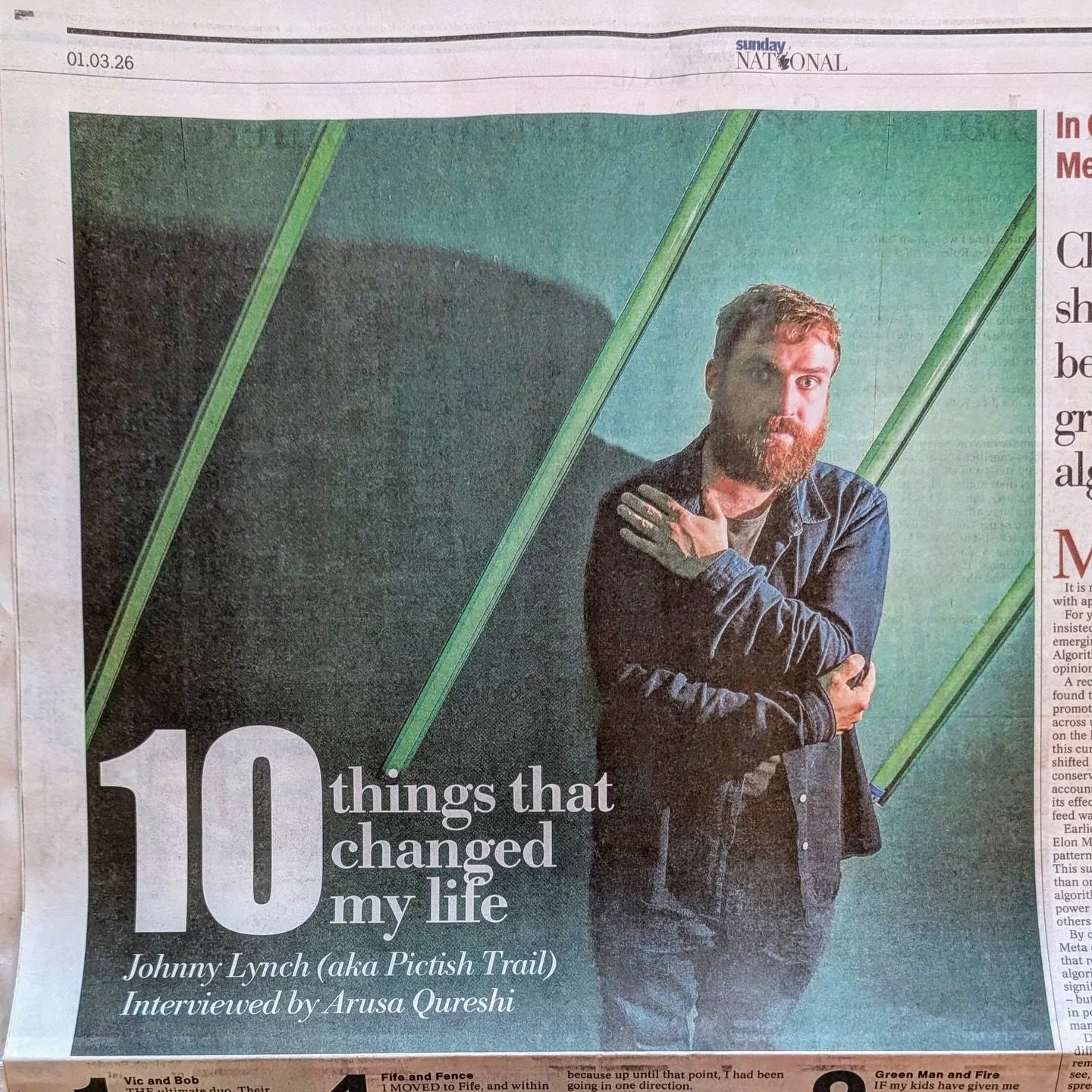 🫠📰✨ THIS IS THE NEWS ✨📰🫠

Had a lovely chat with @arusaqureshi about 10 things that have changed my life - which appeared in yesterday&rsquo;s edition of @scotnational 🏴󠁧󠁢󠁳󠁣󠁴󠁿💚

You might be able to read it online somewhere, but here&rsqu