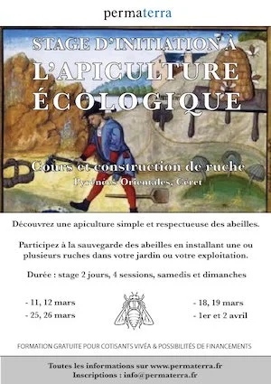 Stages apiculture écologique, 4 sessions, avril 2017 David Mérino-Rigaill