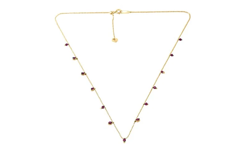 Necklace with Dangling Rubies