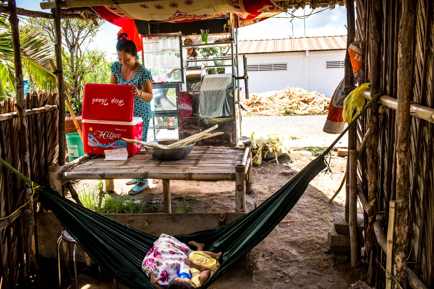 May 8, 2016. For others the realities of the drought have had much bigger impacts. Chi and her husband lost half their sugarcane yield. They have been trying to sell their yield for $0.35 per kilogram but they have not found a buyer yet. To make ends meet they are renting a house on one of the main roads where they sell sugarcane juice and bread to passers bye. Chi's biggest worry though is that her baby girl was born with a heart condition. Her baby requires an operation that will cost $5000 but Chi doesn't have the money for it. She says that even her profits from the shop are reduced as many people on Cu Lao Dung island have left and are now working in the factories.