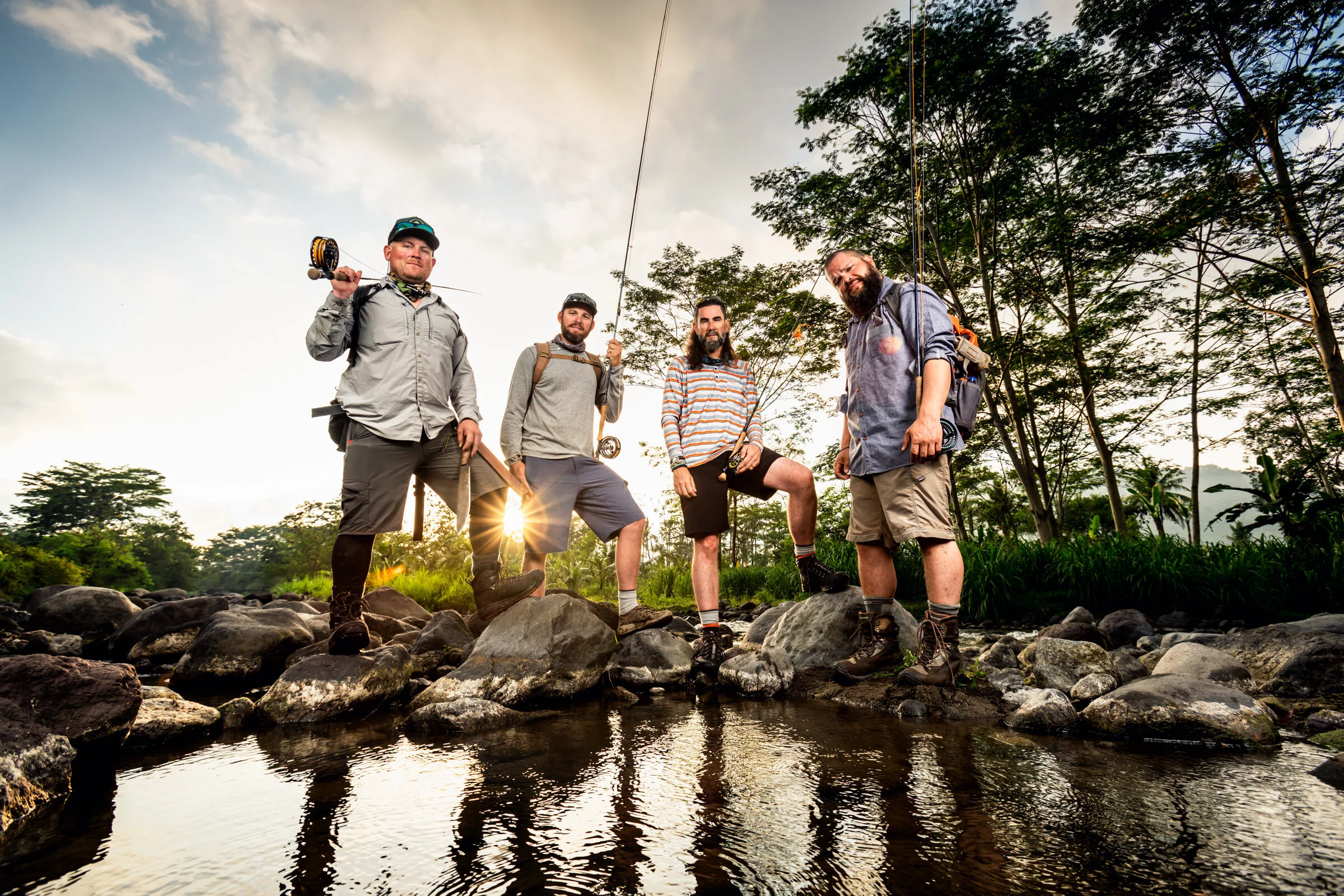  Riverside portrait of Fish or Die cast members Brian Jill, Chris Owens, Thad Robison and Jay Johnson. 