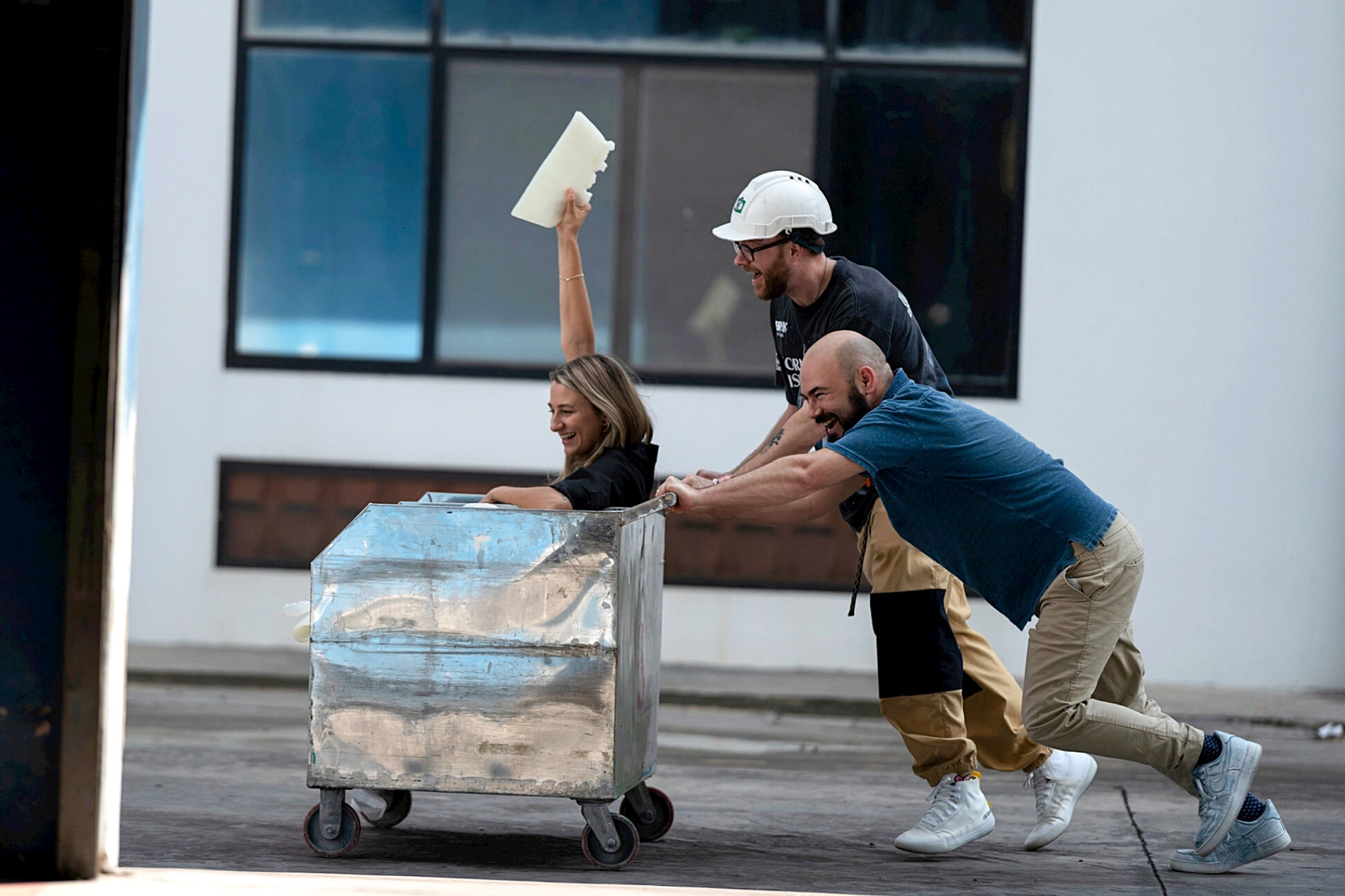  Haley, James and Noah have some fun at one of the Nike partner factories. 
