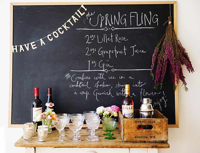 We wrote directions on a blackboard and let everyone bartend - it's a simple enough recipe that guests can be left to mix up their own...repeatedly.
