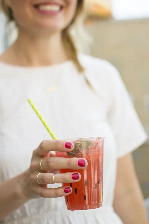 Marisa, ever the most festive party guest, even got a manicure to match the party theme!