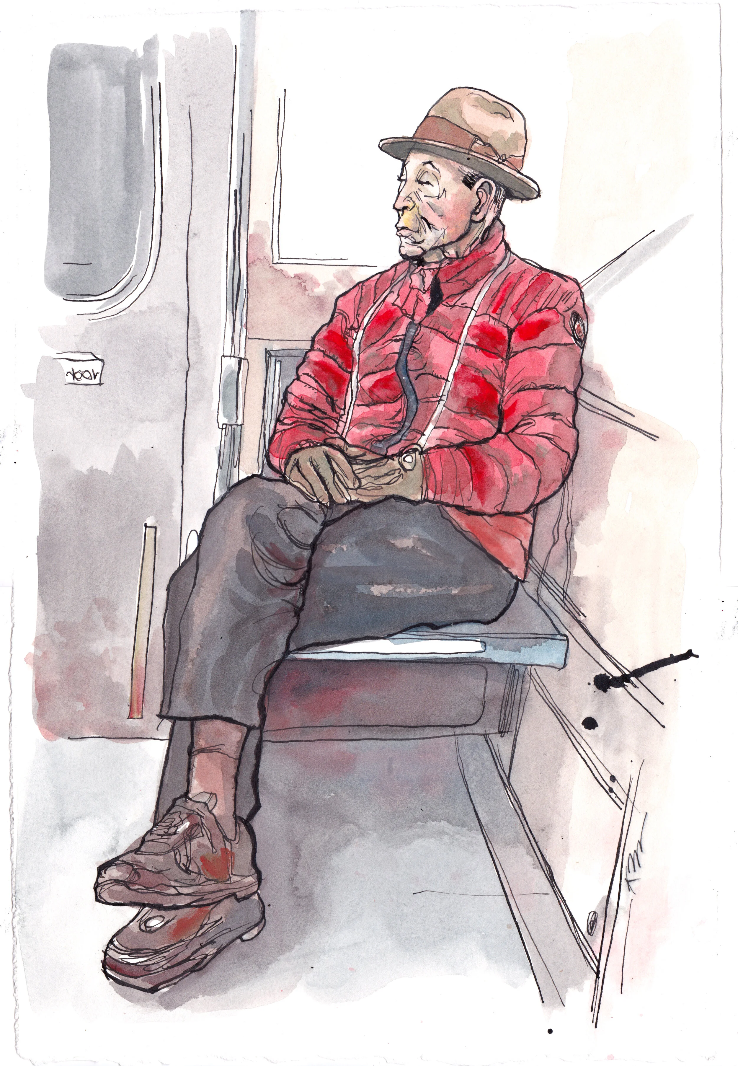 Man on train