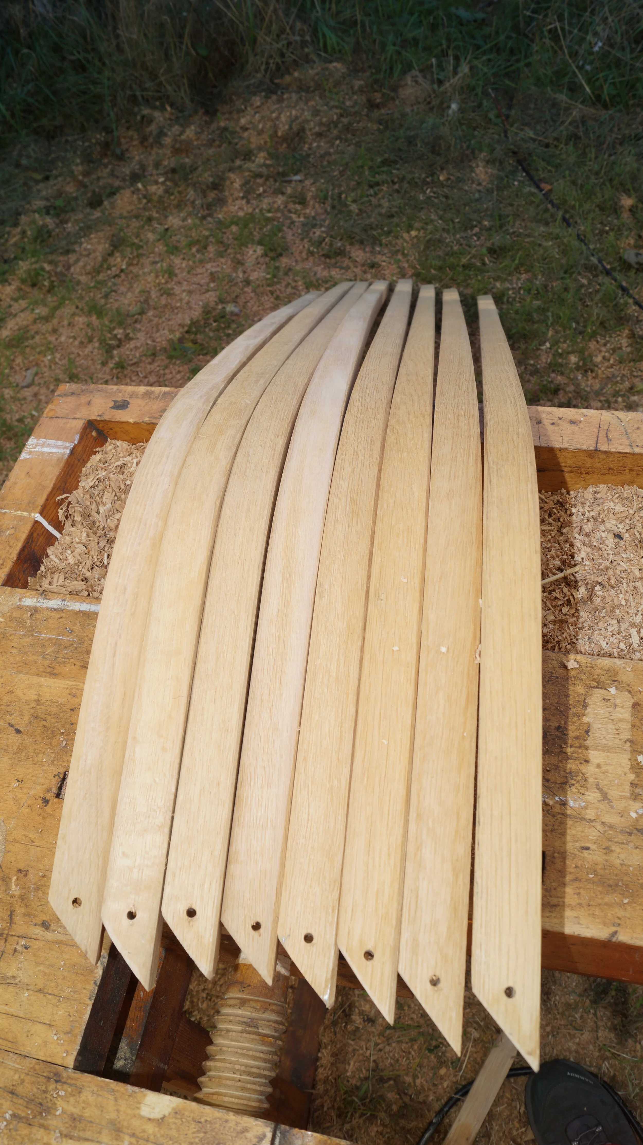 Steambent roof poles