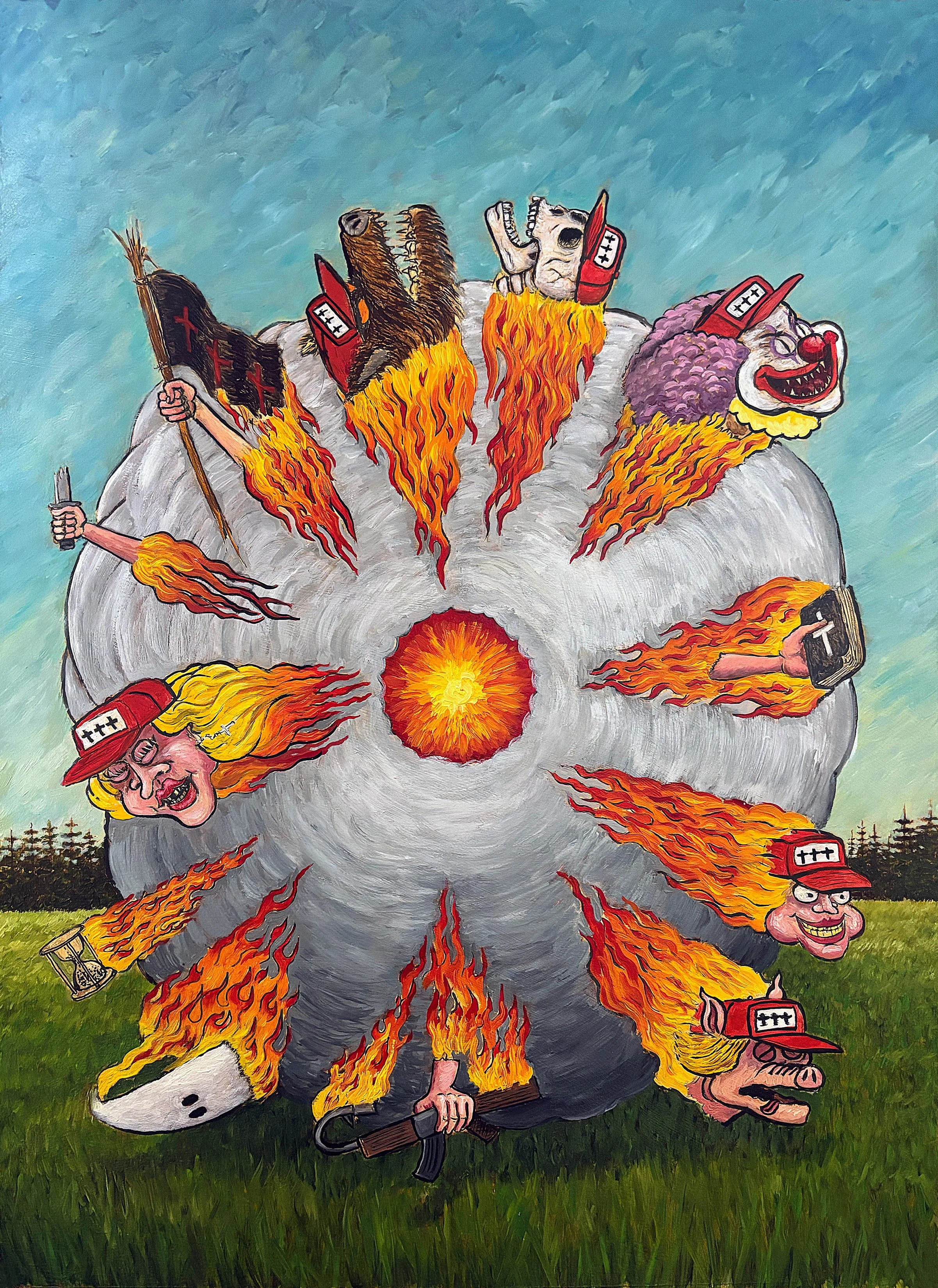 Cult Annihilation, oil on paper, 22 x 15 in. (2025)