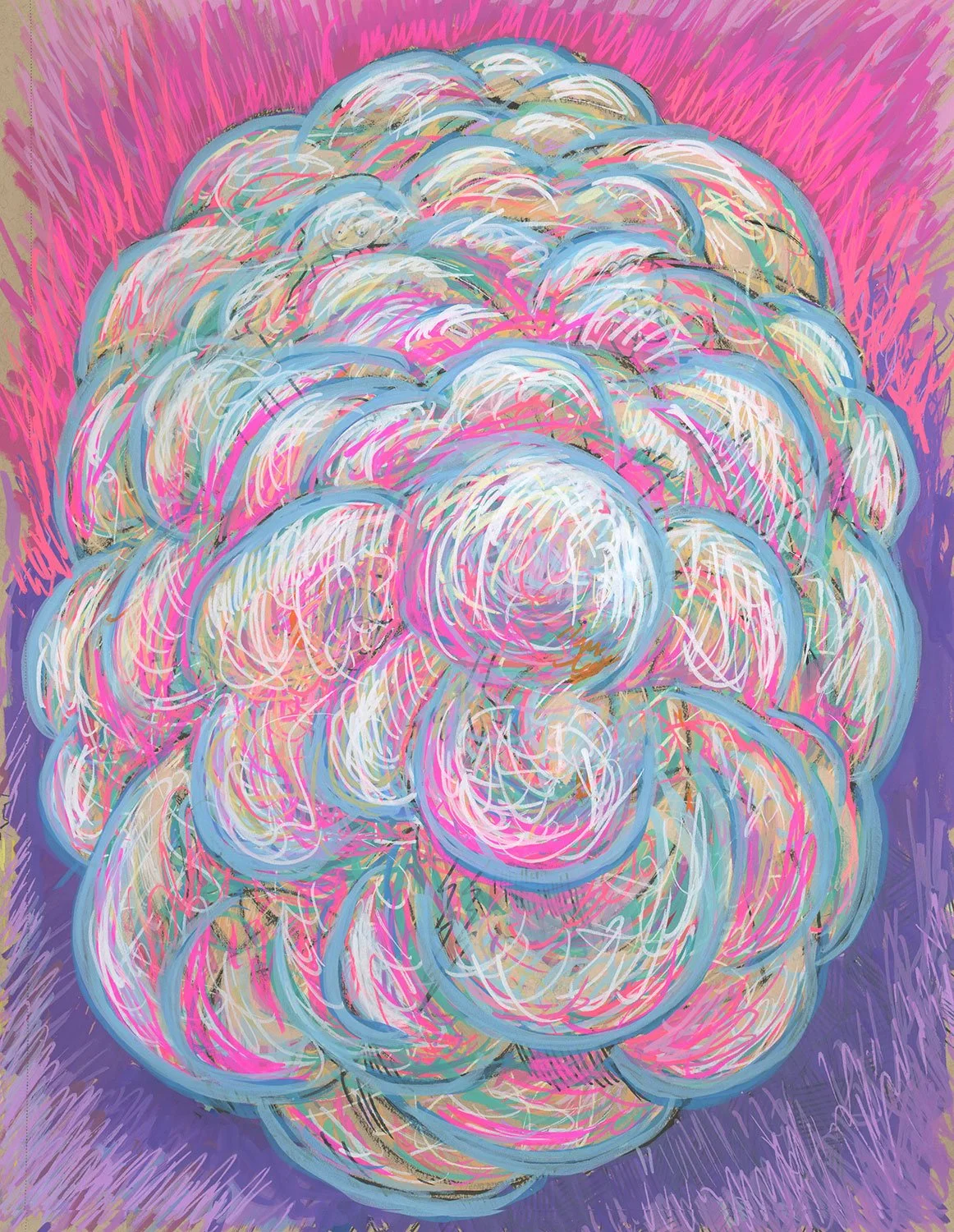 Boiling Point, Pencil, Pen & Ink,  Acrylic Marker on Paper, 9x12 in.