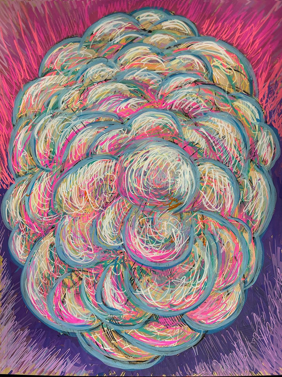 Cartoon Dust Cloud, Pen & Ink and Acrylic on paper, 9x12 in.