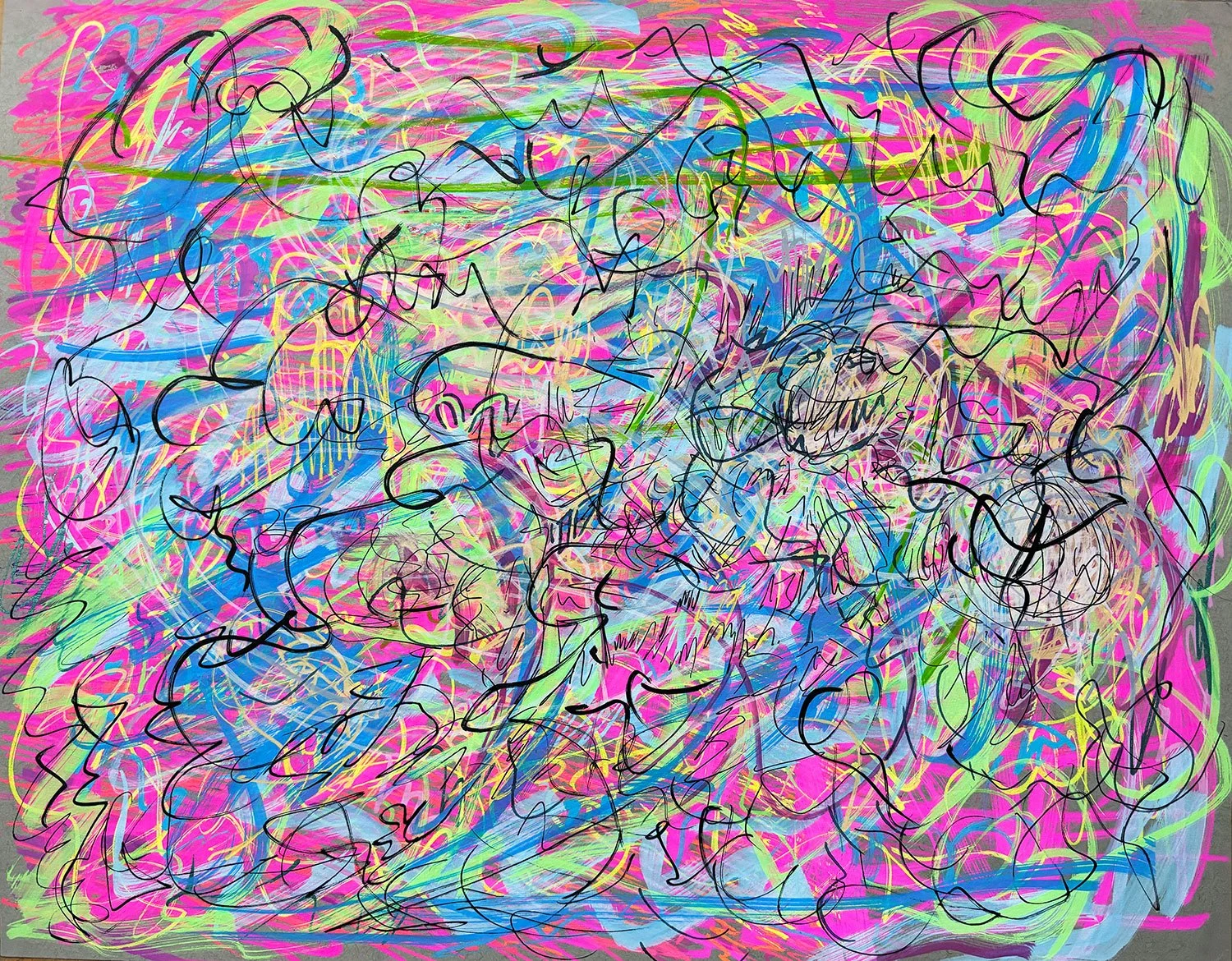 Serene Landscape of the Mind, 9 x 12 in. Ink, Acrylic and Pencil on Paper