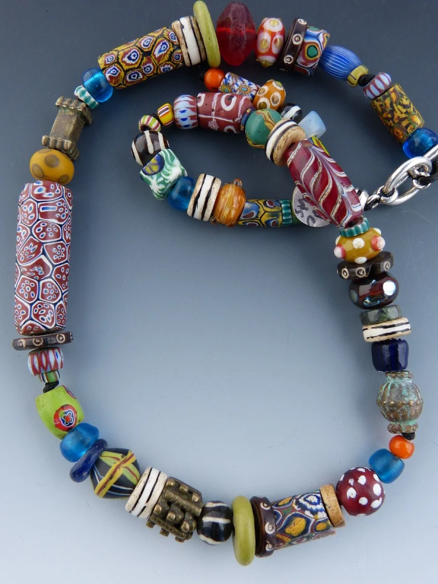 African Trade Bead Necklace